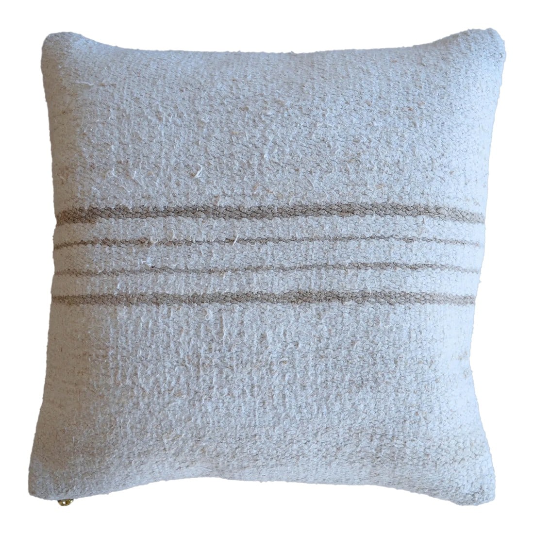 Vintage Handmade Hemp Kilim Rug Pillow Cover: Dimensions: 16" x 16" Material : Hemp on hemp. Made from Vintage Turkish hemp kilim rug. Back side is high quality cotton Condition: New from old kilim rugs Please note: Insert not included. Cover