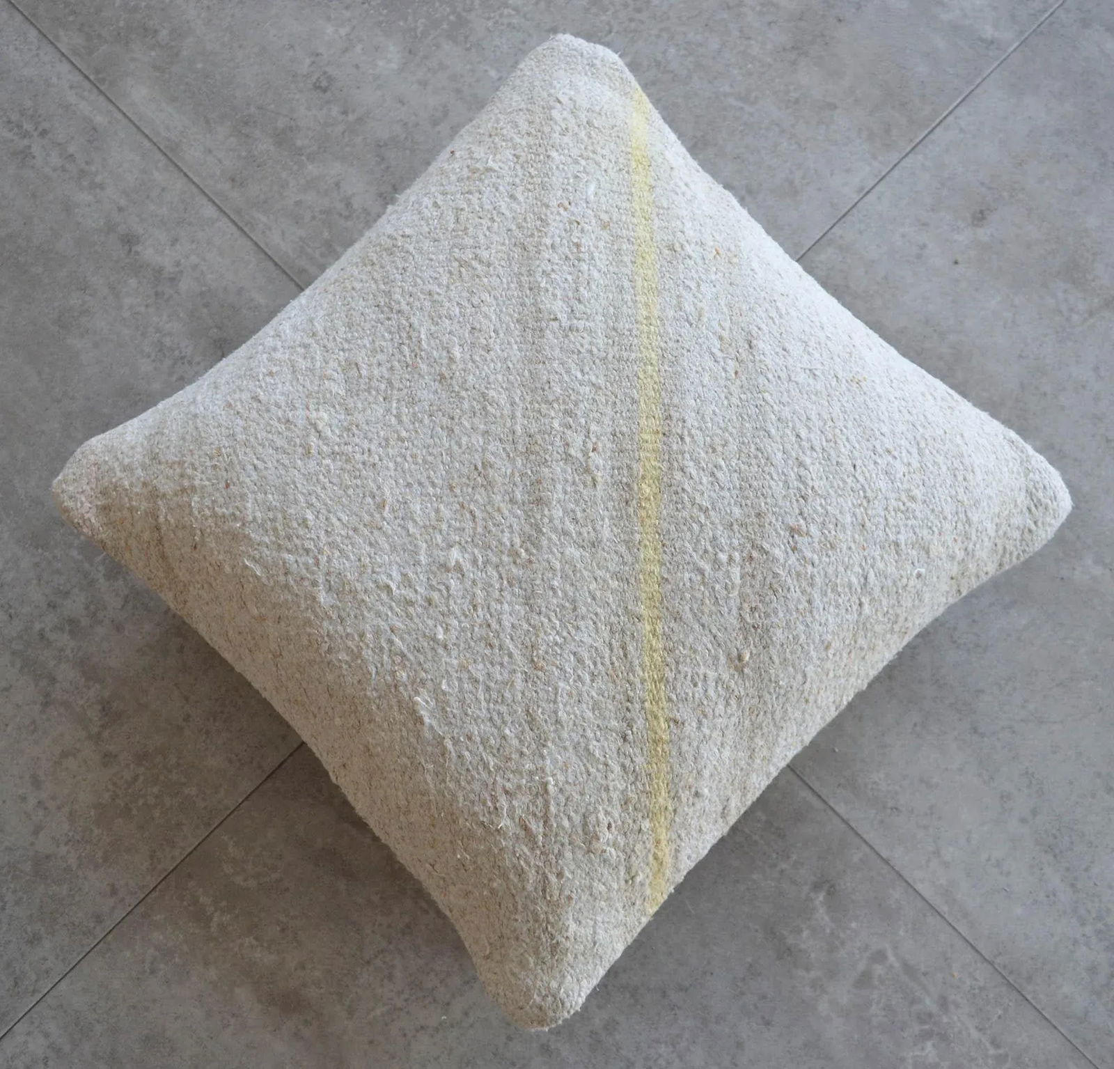 Vintage Handmade Hemp Kilim Rug Pillow Cover - 2