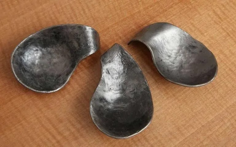 2016 Contemporary Abstract, Gray, Iron Sculpture Bowls by Freddy Borges - Set of 4 - 3