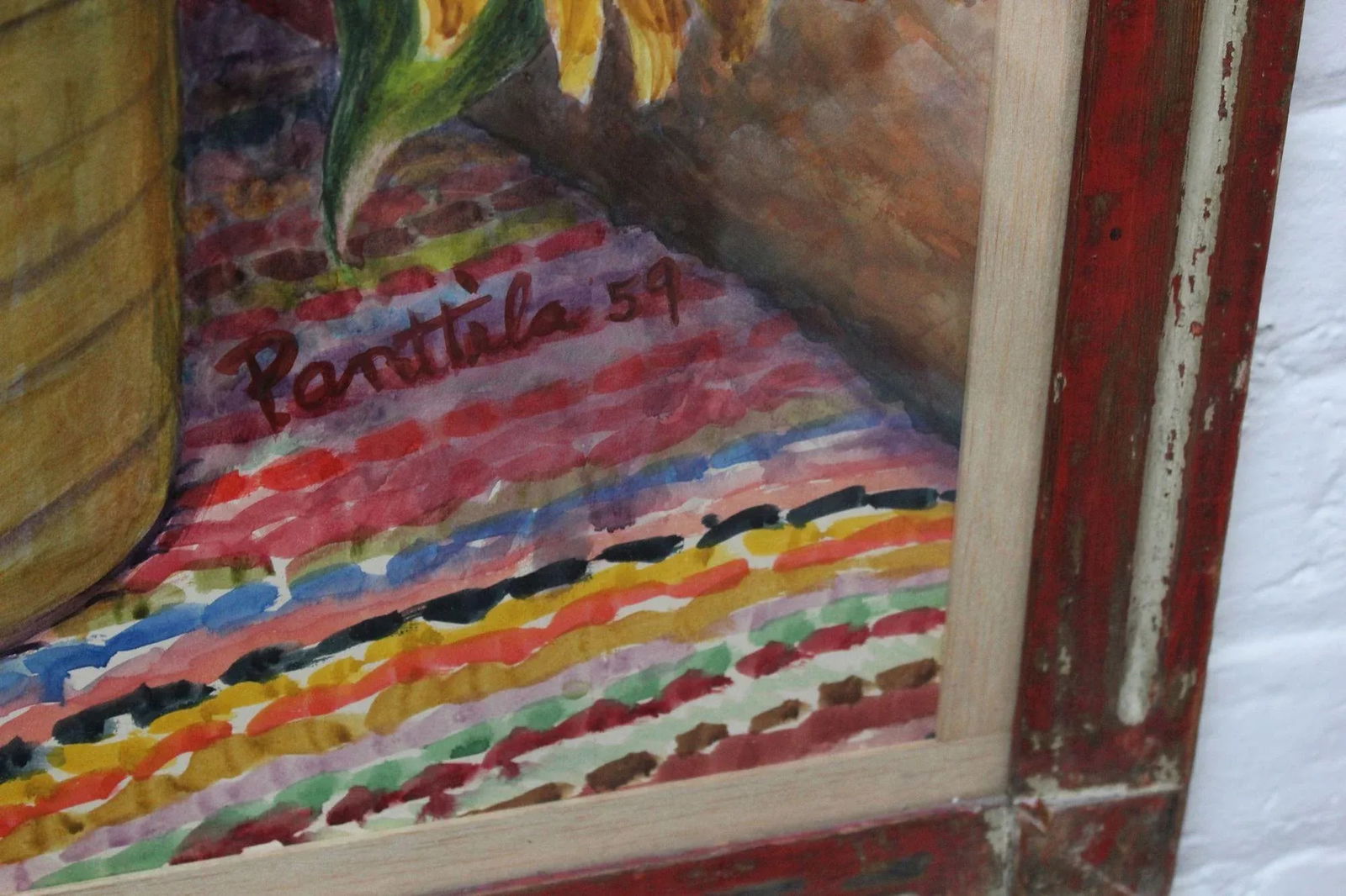 Parker Elwood Panttila "Poodle With Sunflowers" Acrylic Portrait Still Life on Canvas - 12