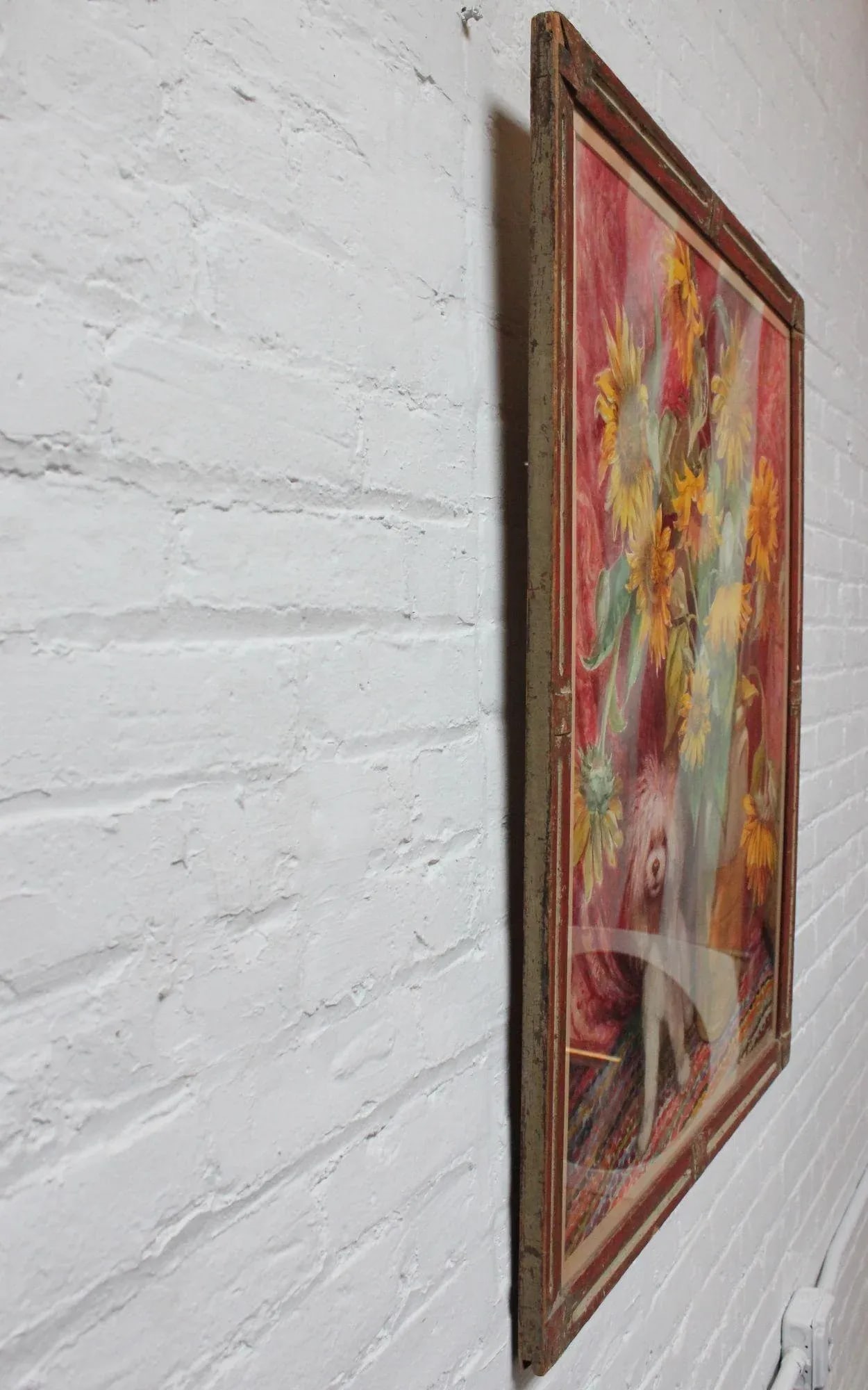 Parker Elwood Panttila "Poodle With Sunflowers" Acrylic Portrait Still Life on Canvas - 3