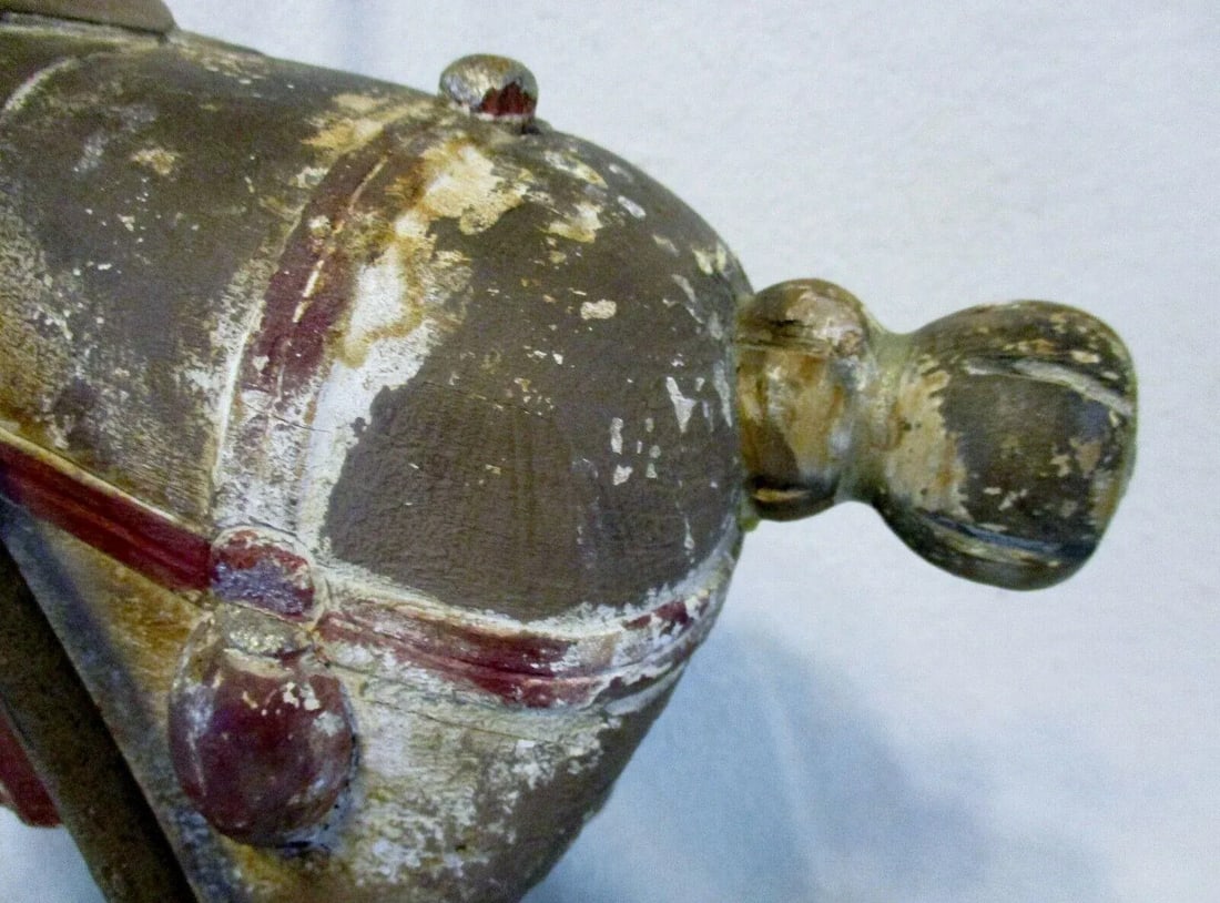 1920s Hand Carved Wooden Dynasty Tang Horse Table Lamp - 6