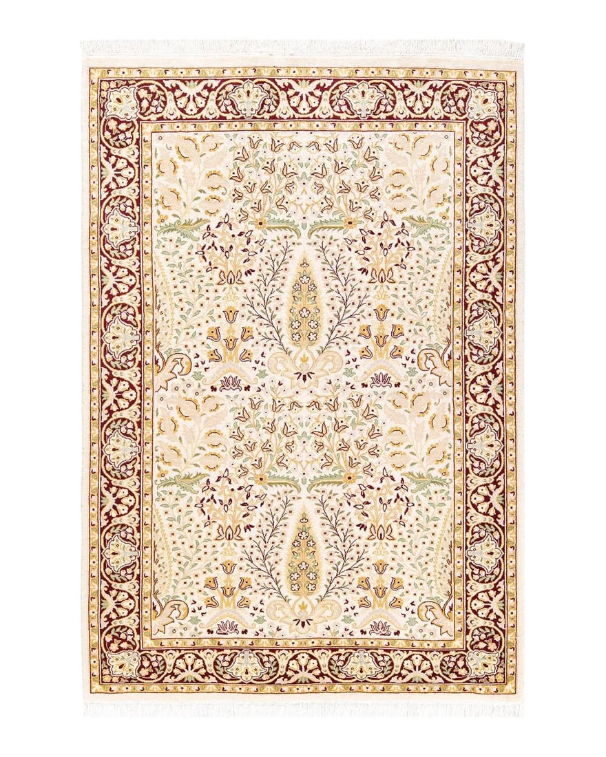 Mogul, One-of-a-Kind Hand-Knotted Area Rug in Ivory, 4' 1" x 5' 10" - 8