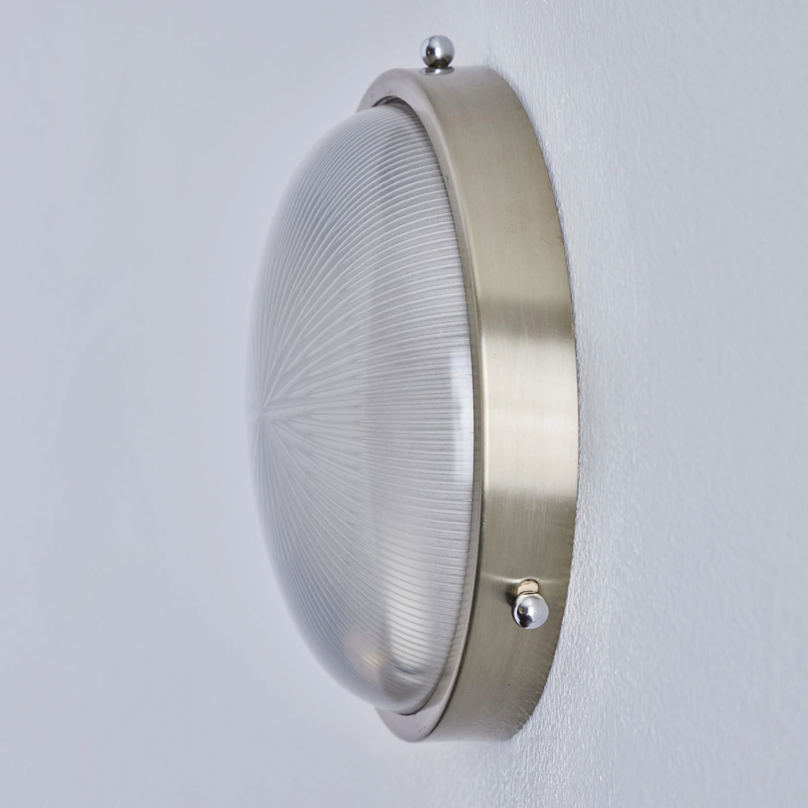 1960s Petite Sergio Mazza Pressed Glass & Nickeled Brass Wall or Ceiling Lamp - 6