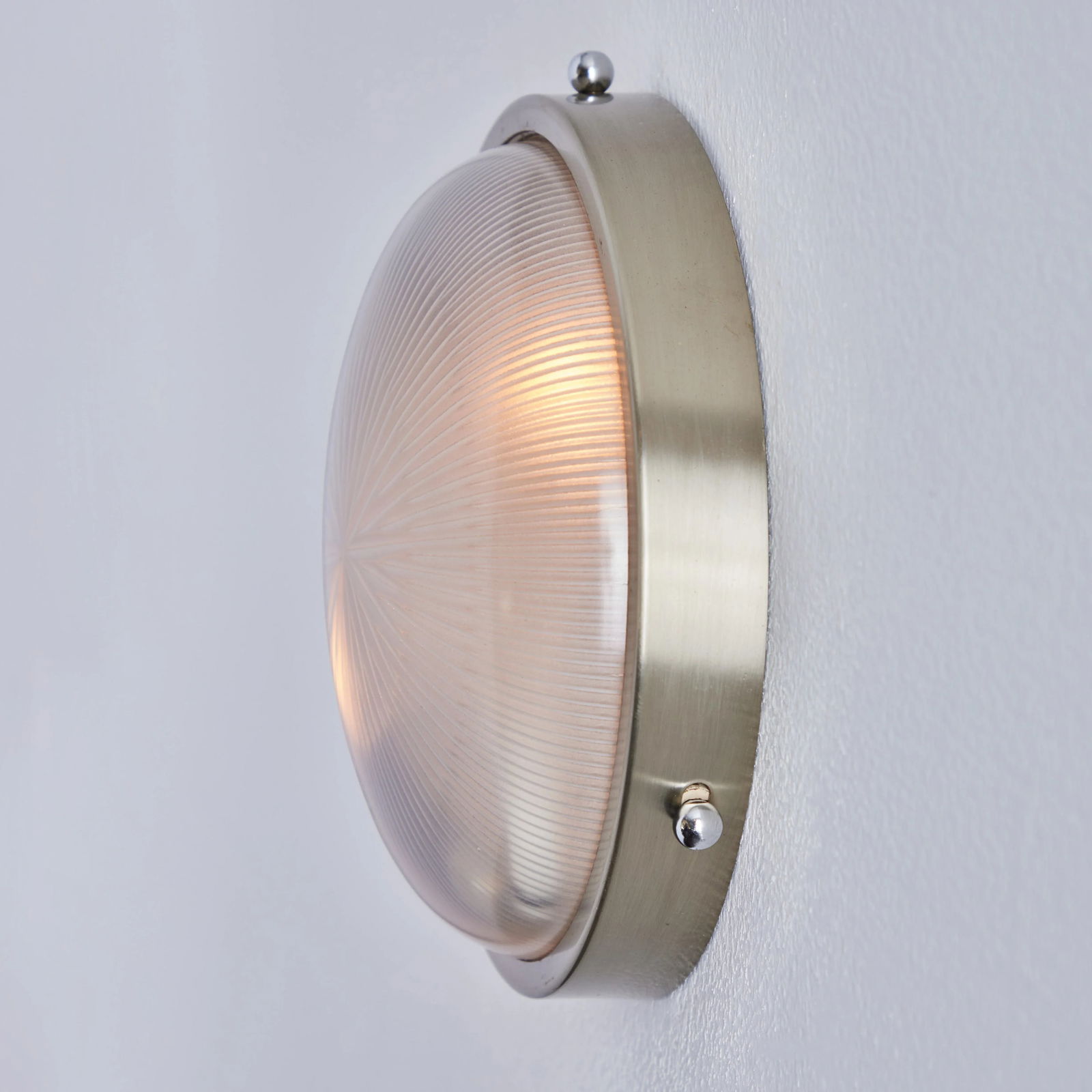 1960s Petite Sergio Mazza Pressed Glass & Nickeled Brass Wall or Ceiling Lamp - 9