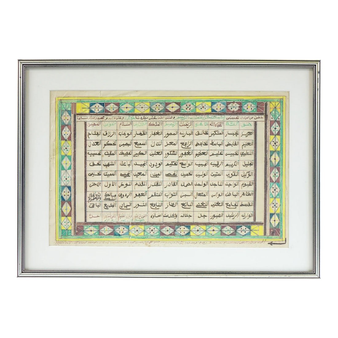 Vintage Persian Inscription on Paper, Original Watercolor: Antique Persian Inscription on Paper, Original Watercolor Condition: Alterations: Original Condition Unaltered Imperfections: Some Imperfections Condition Notes: Good Overall Condition Dimensions: