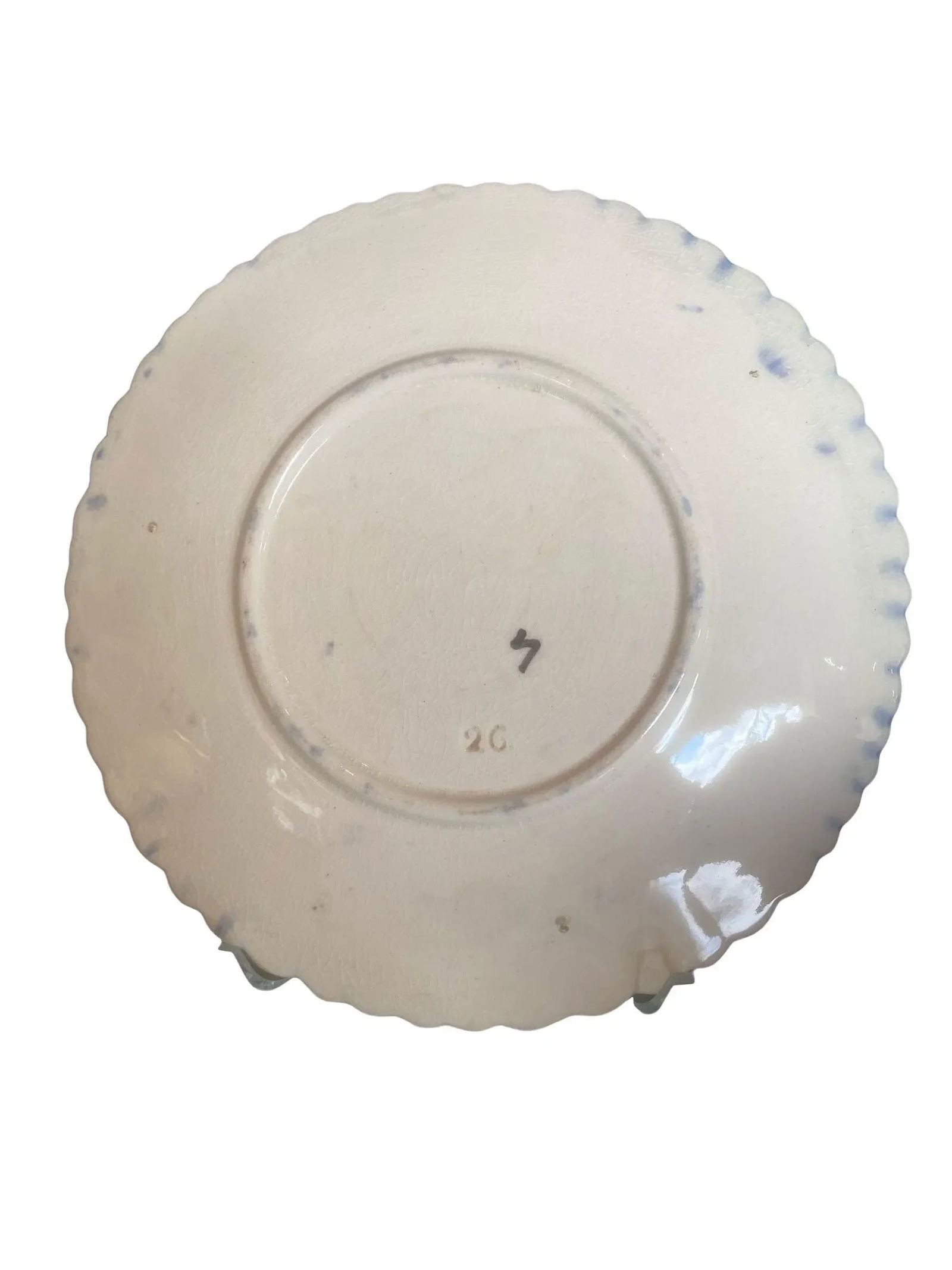 Orchies Majolica Blue Dahlia Plate - 4