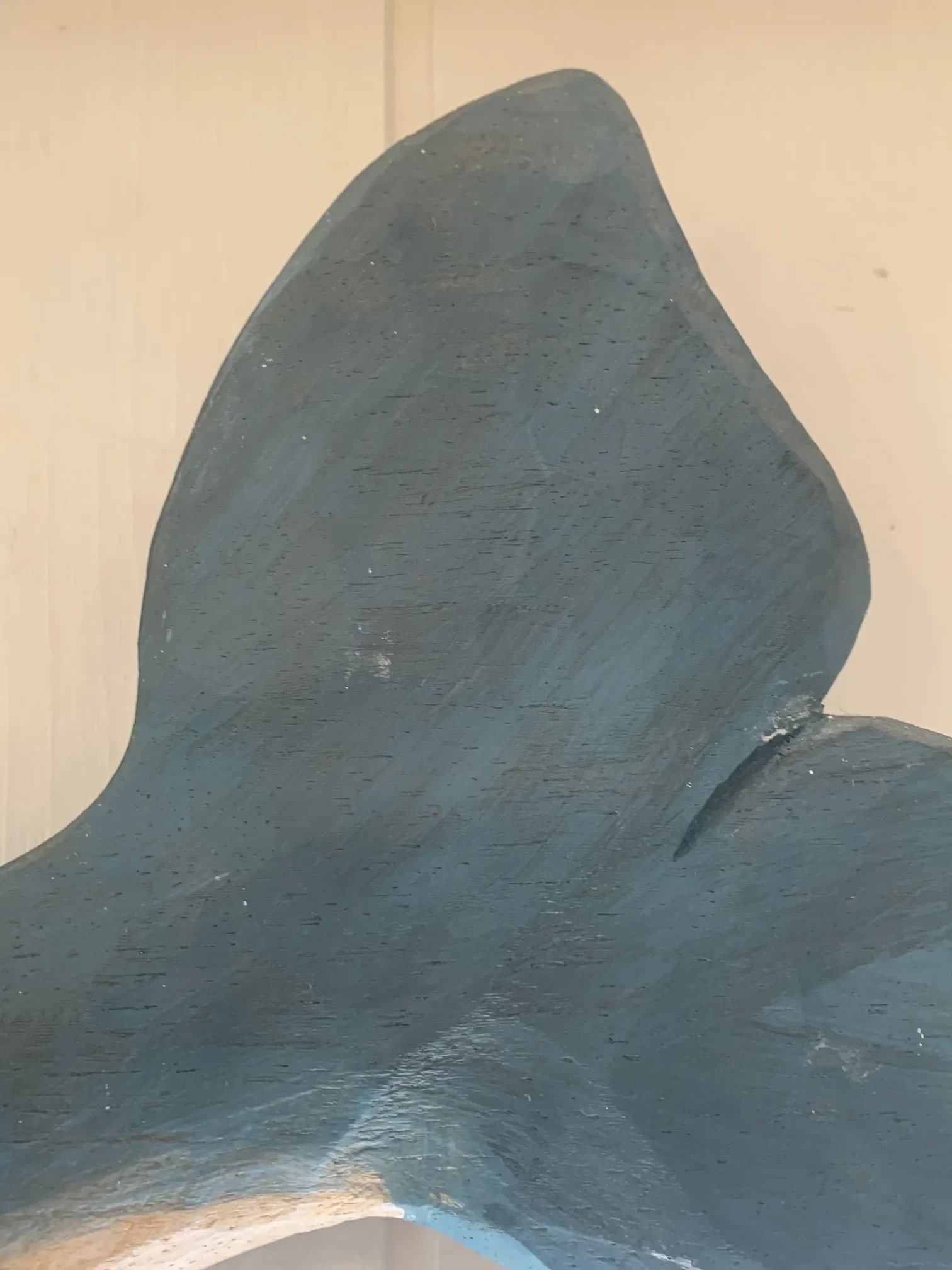 Carved Painted Wood Whale Wall Sculpture - 8