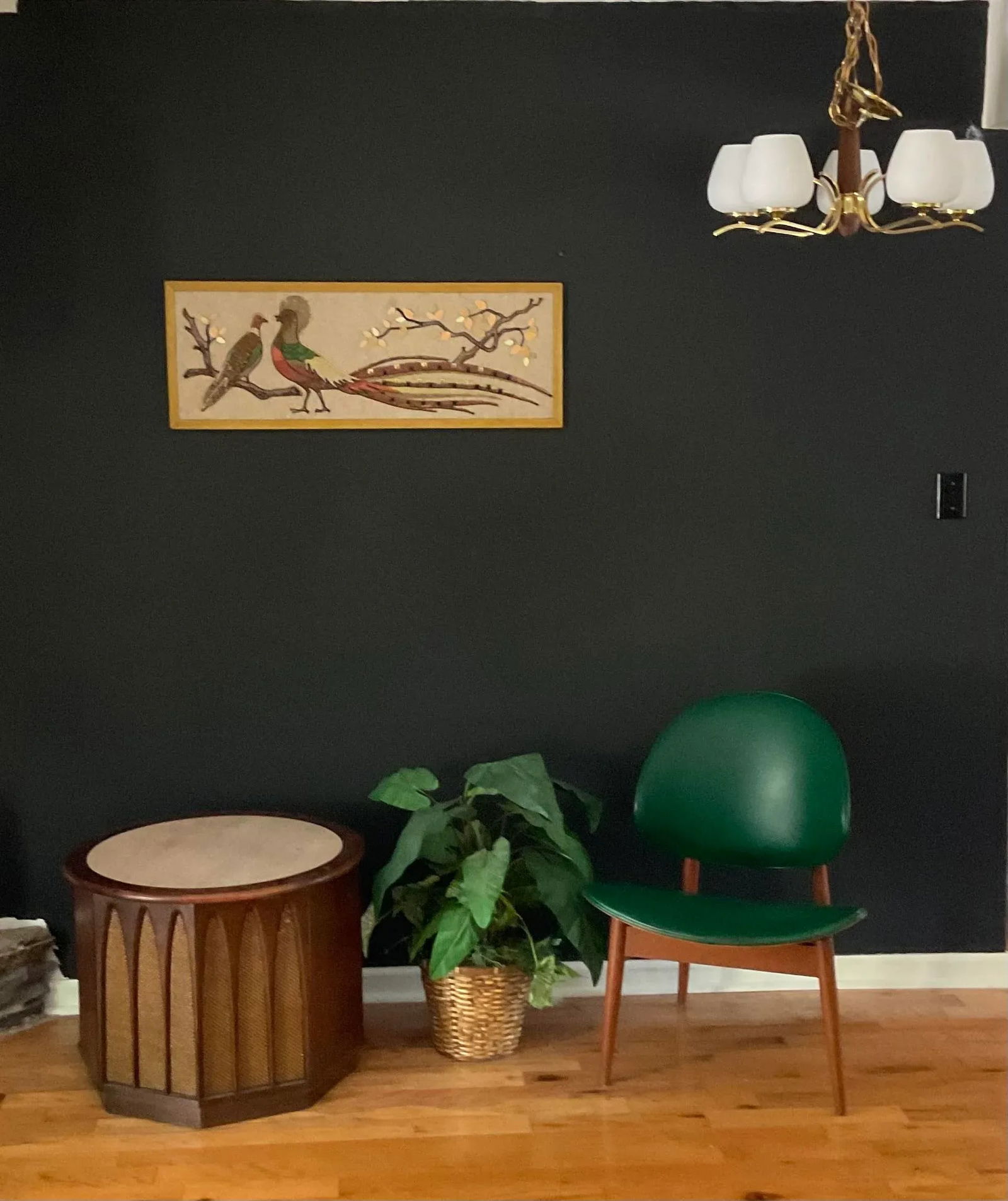 Vintage 1960s Rock Pebble & Ceramic Golden Pheasant Mid Century Modern Wall Art - 12