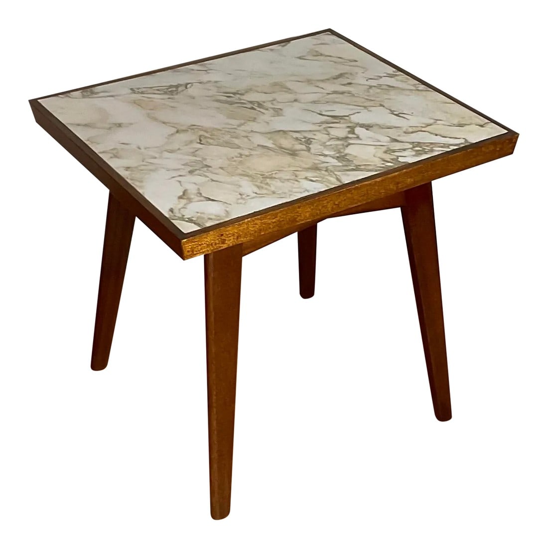 Vintage Mid Century 60s Side Table With Marbleized Top (1 of 11)