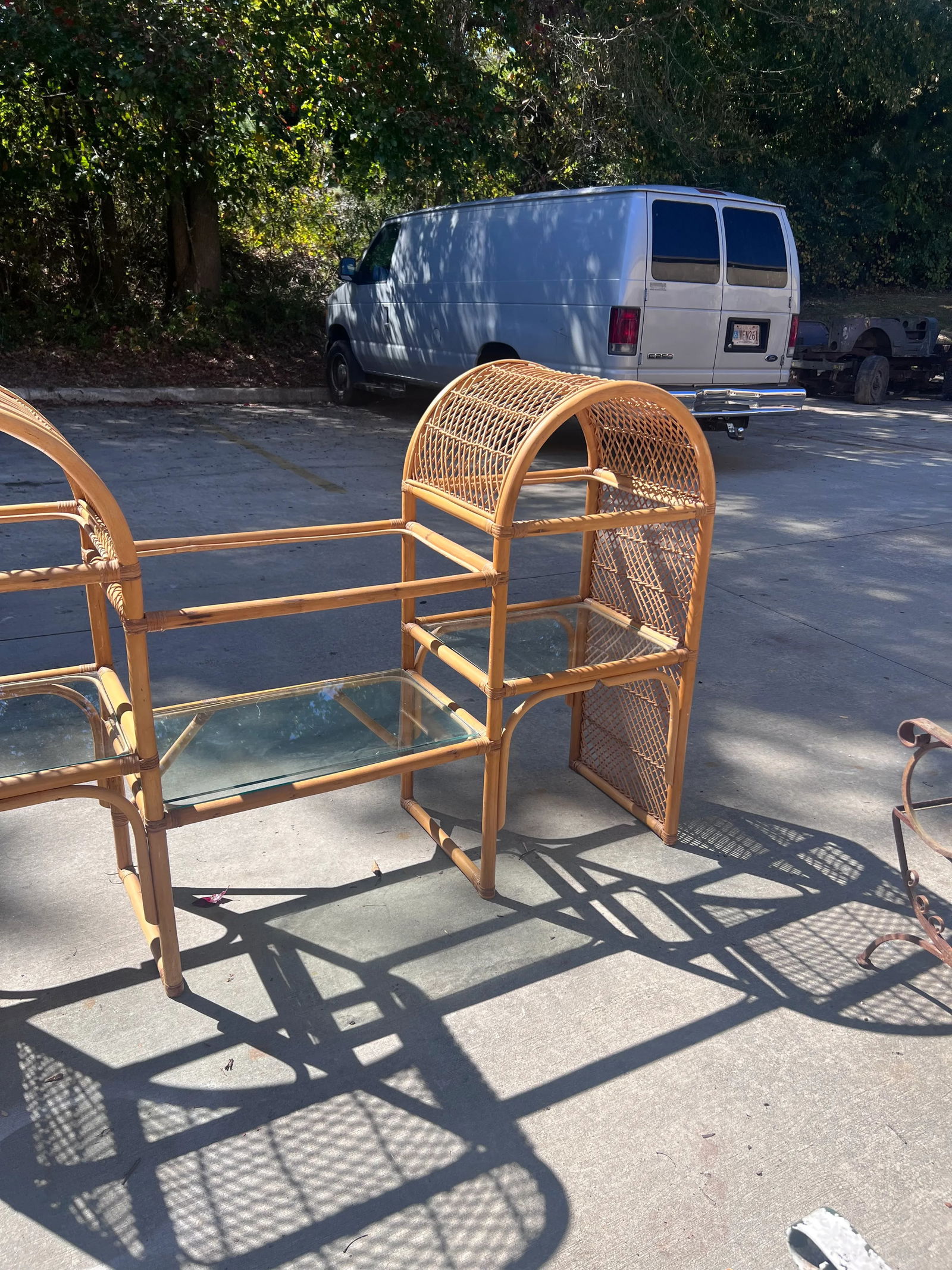 1970s Boho Chic Bamboo Shelf - 3