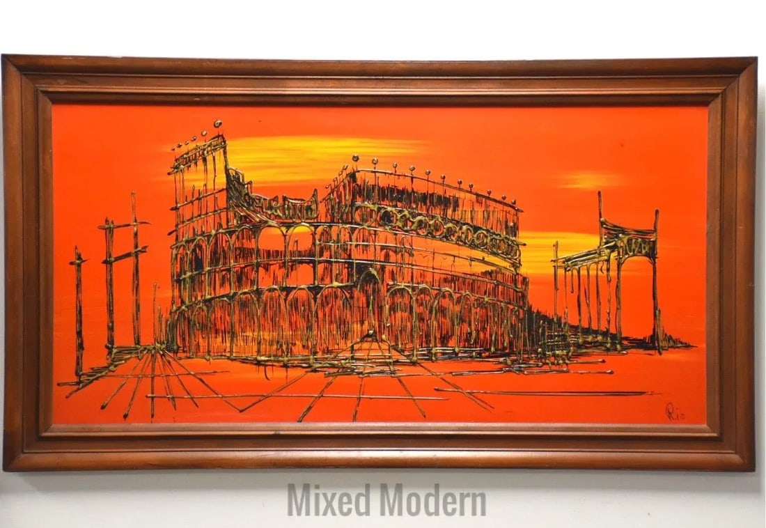 Van Gaard Studio Colosseum Oil Painting Signed Rio - 10