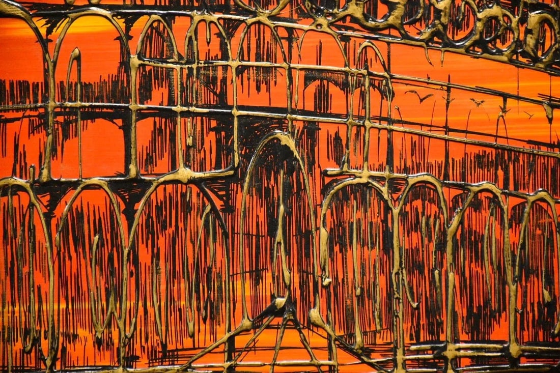 Van Gaard Studio Colosseum Oil Painting Signed Rio - 2