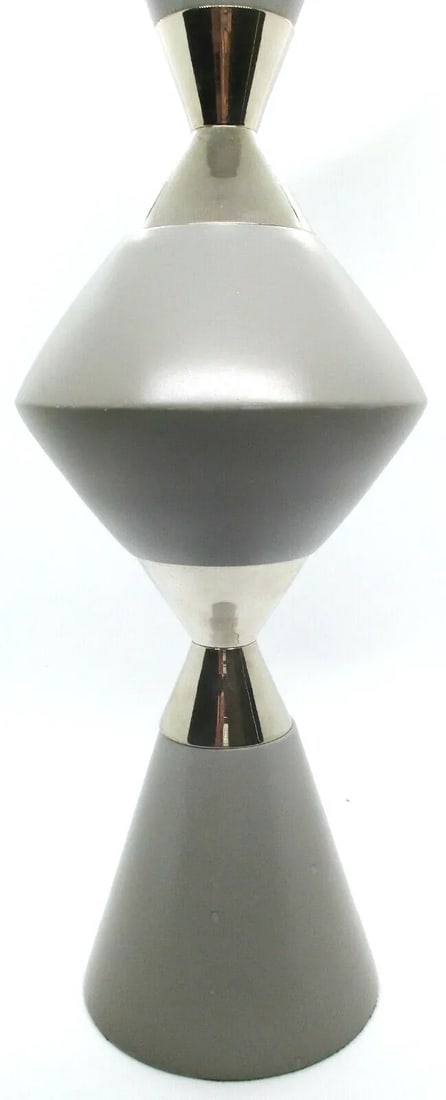 Global Views Dwell Studios Hourglass Pillar Candle Holders in Gray and Silver - Set of 3 - 10