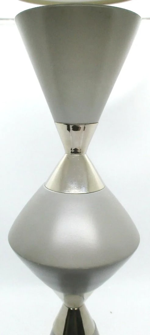 Global Views Dwell Studios Hourglass Pillar Candle Holders in Gray and Silver - Set of 3 - 11