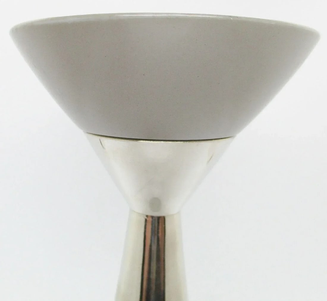 Global Views Dwell Studios Hourglass Pillar Candle Holders in Gray and Silver - Set of 3 - 6