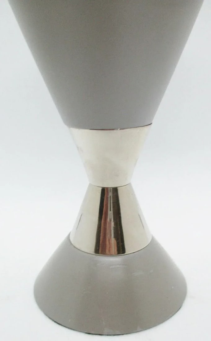 Global Views Dwell Studios Hourglass Pillar Candle Holders in Gray and Silver - Set of 3 - 9