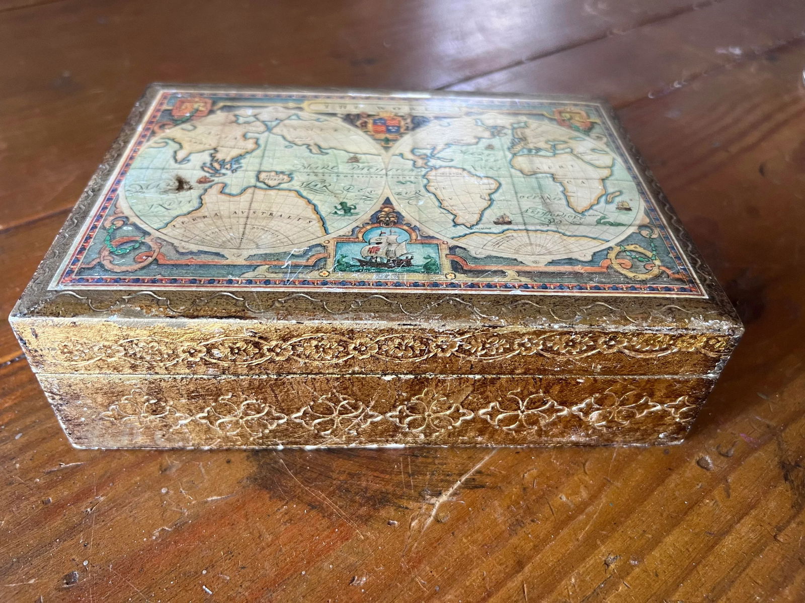 Florentine World Maps Trinket Box - 6