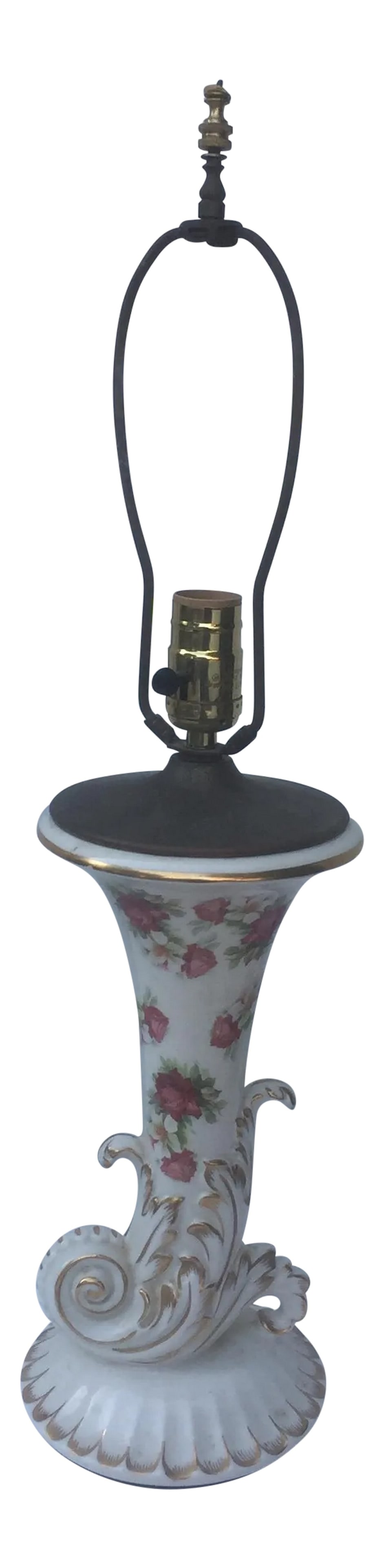 Mario Buatta Style Chintz Rose Table Lamp (1 of 6)