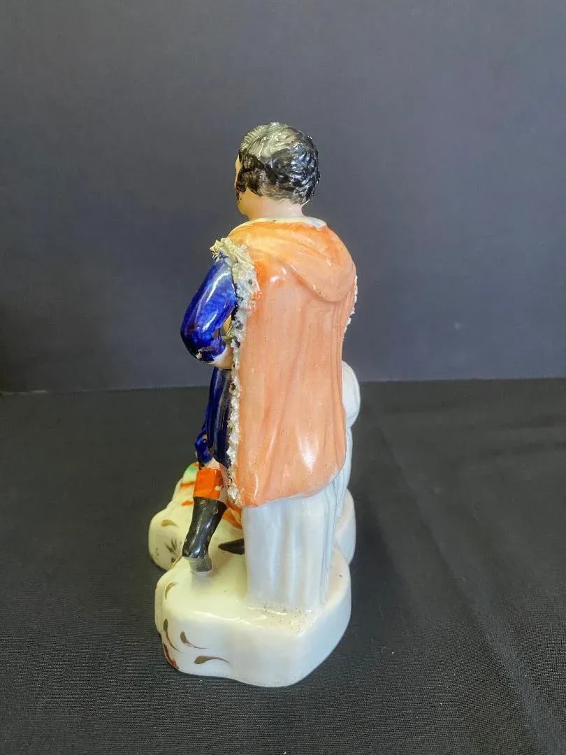 Staffordshire Figure of Girl Playing Musical Instrument - 6