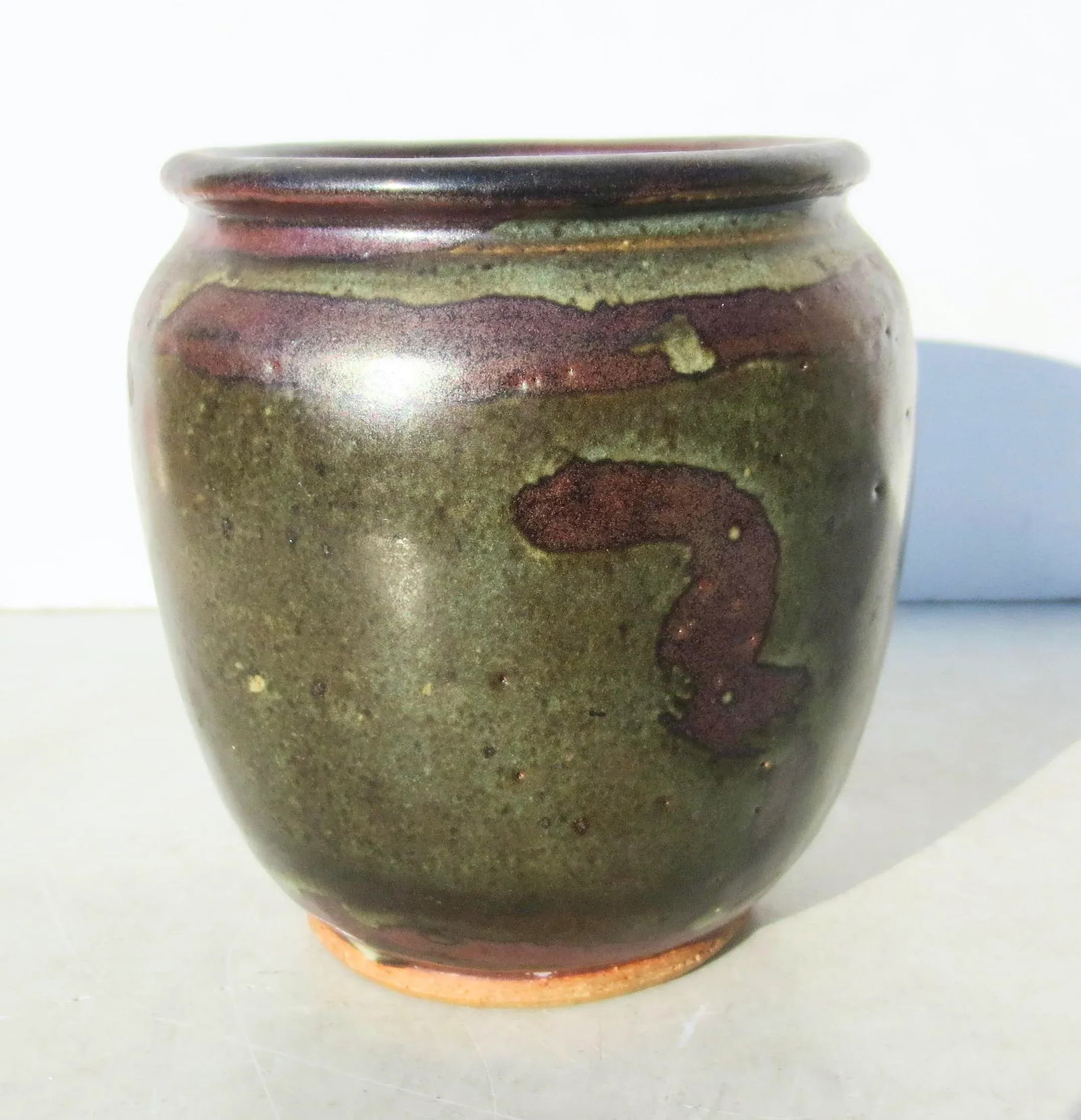 Vintage Stoneware Vase Dated 1986 - 4