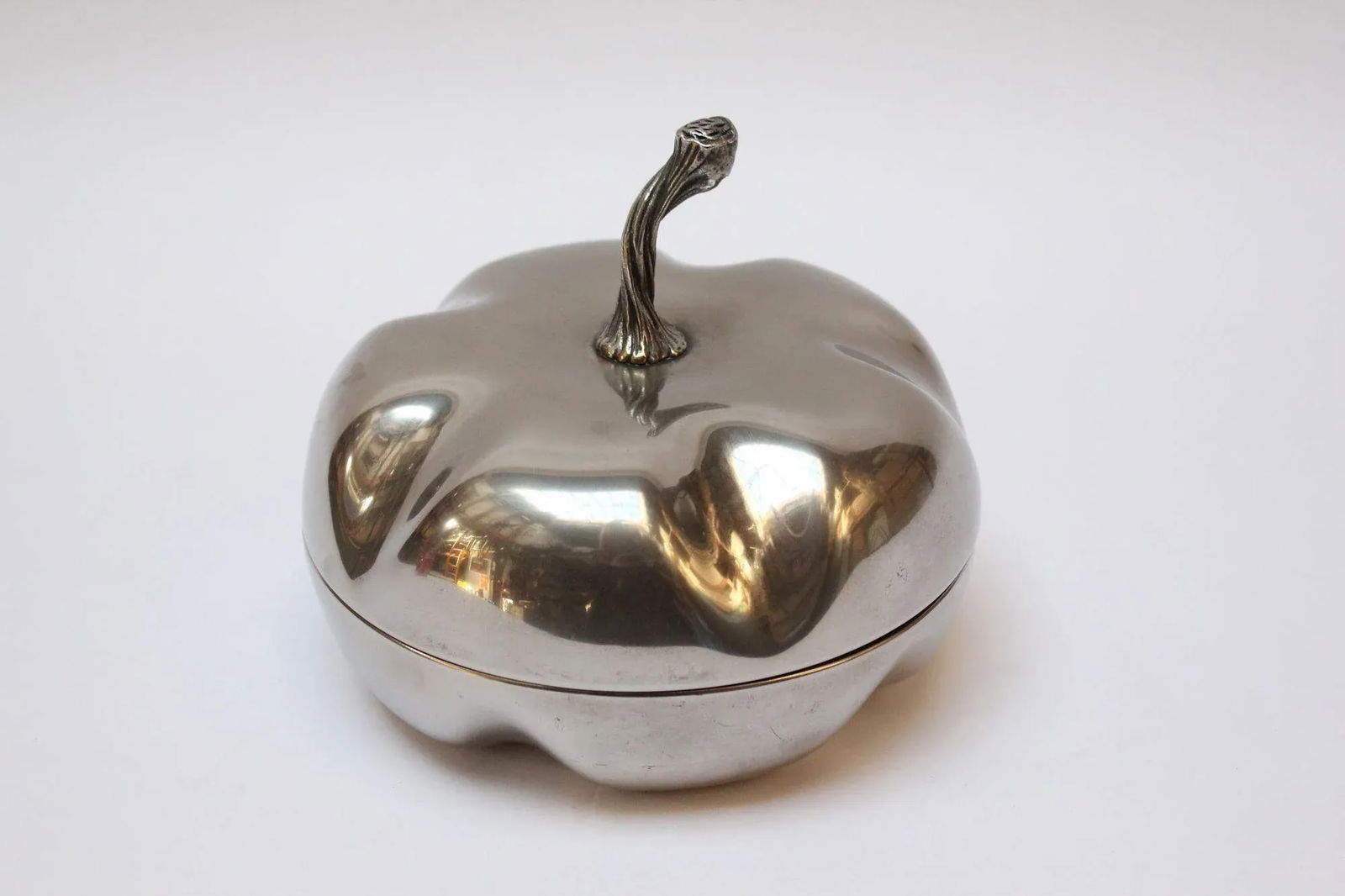 Mid-Century Italian Modern Silver-Plated "Squash" Lidded Serving / Candy Dish - 11