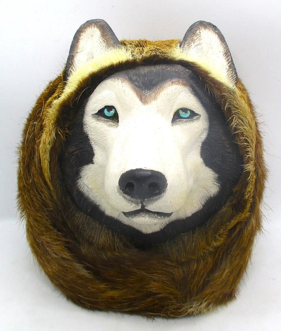 Vintage 1958 Lonnie H. Temple Alaskan Husky Sculpture Hand Made and Painted - 11