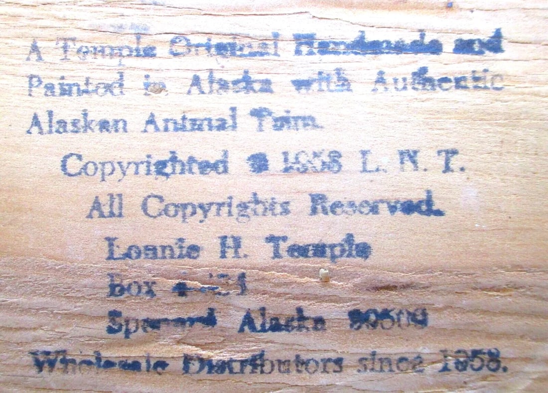 Vintage 1958 Lonnie H. Temple Alaskan Husky Sculpture Hand Made and Painted - 7