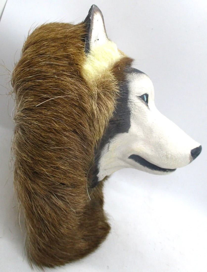 Vintage 1958 Lonnie H. Temple Alaskan Husky Sculpture Hand Made and Painted - 8