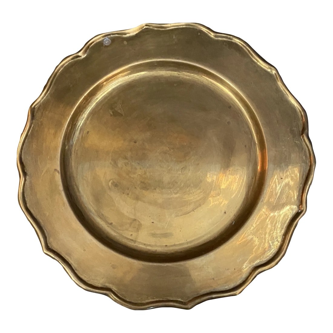 1970s Minimalist Brass Plate: This is a simple minimalist brass plate that would give your home a beautiful accent. Please check out my other listings! Condition: Alterations: Original Condition Unaltered Imperfections: Some