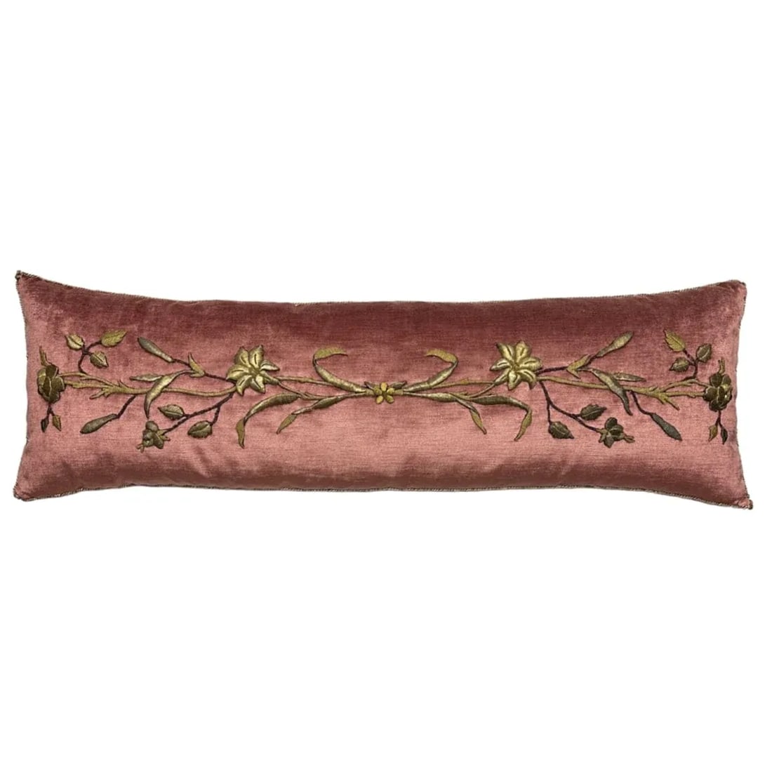 Early 19th Century Gold Embroidery Banner Fragment Flowers Branch (B) - 11