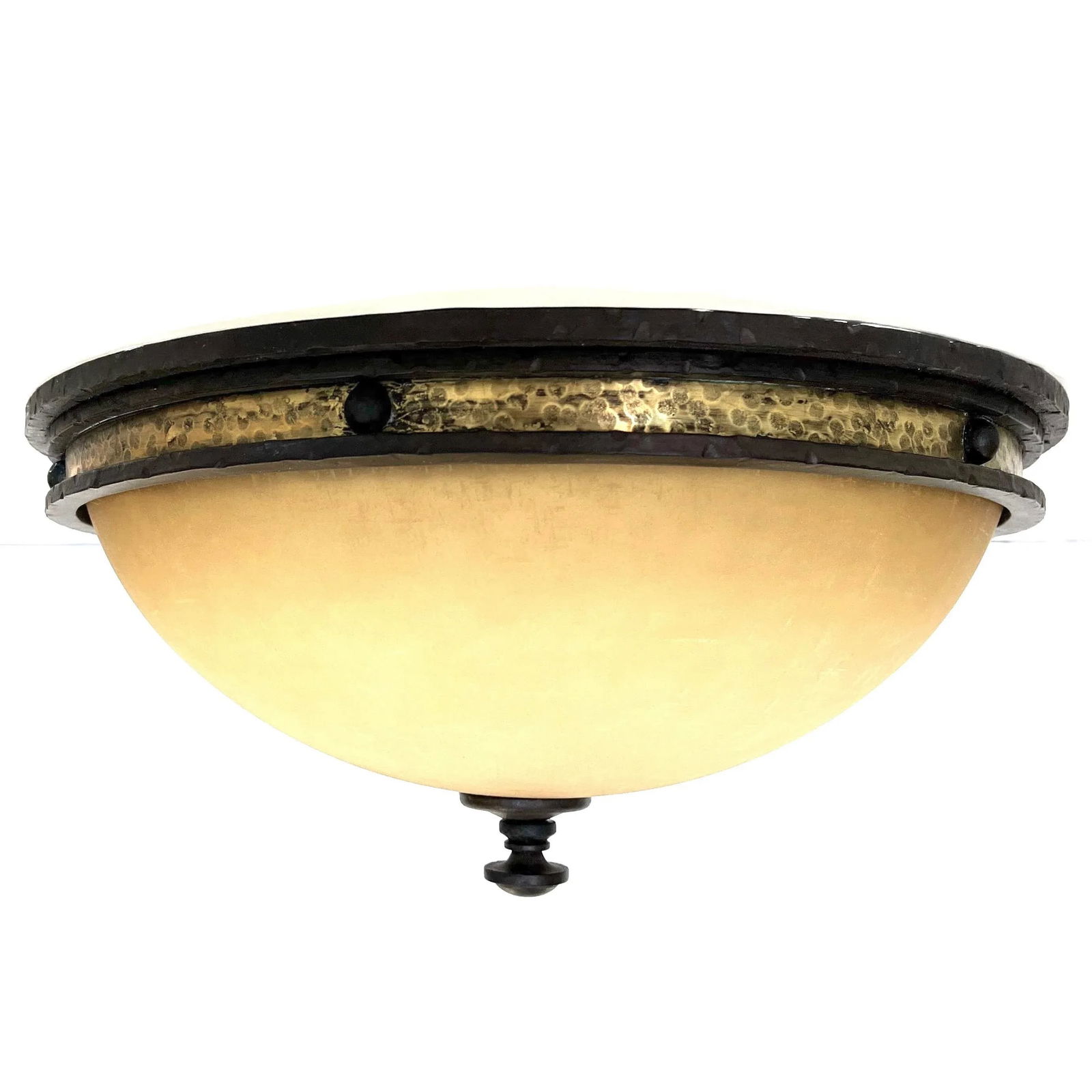2000s Hammered Iron and Gilt Durango Flush Mount by Kalco - 12
