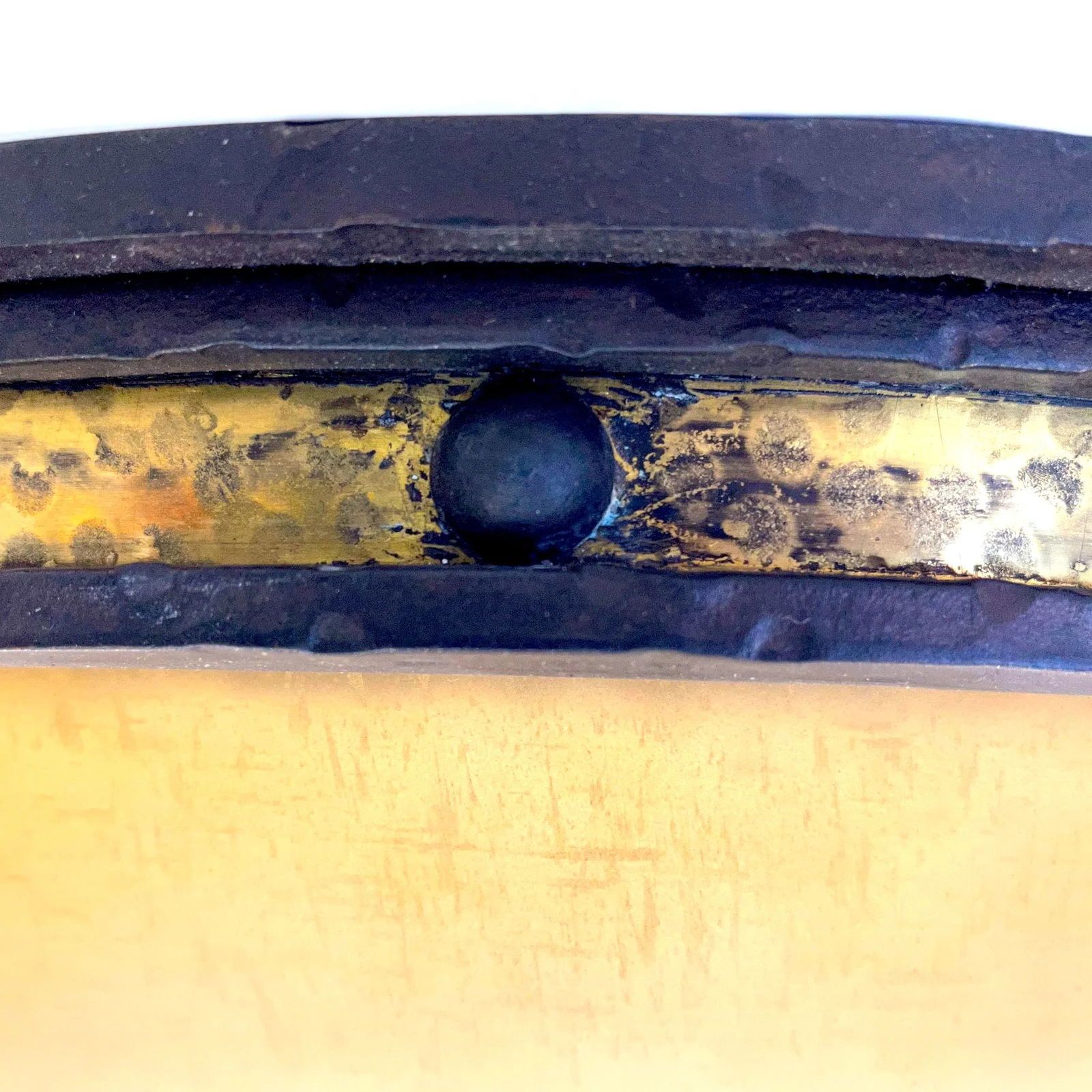 2000s Hammered Iron and Gilt Durango Flush Mount by Kalco - 3