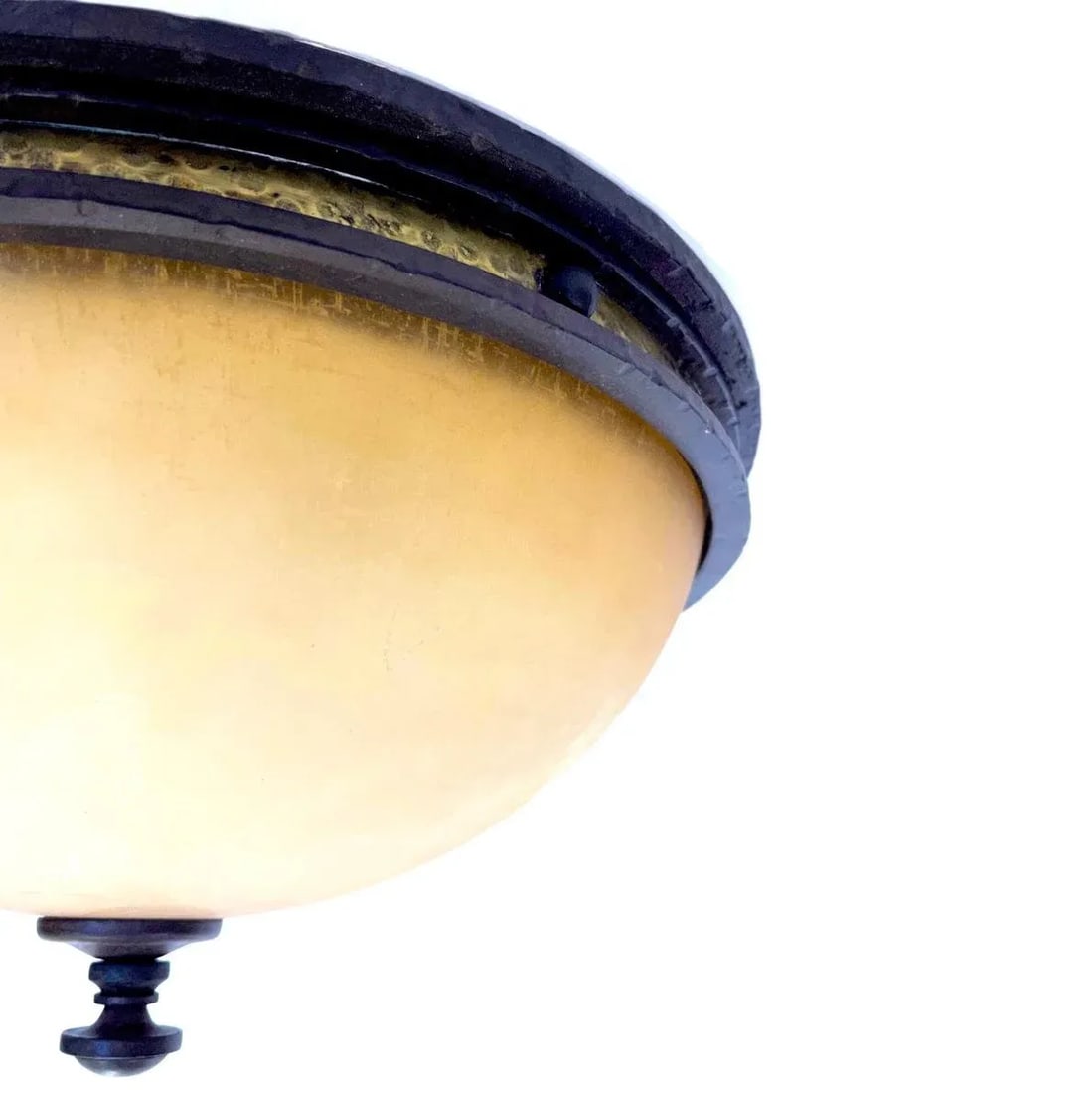 2000s Hammered Iron and Gilt Durango Flush Mount by Kalco - 4