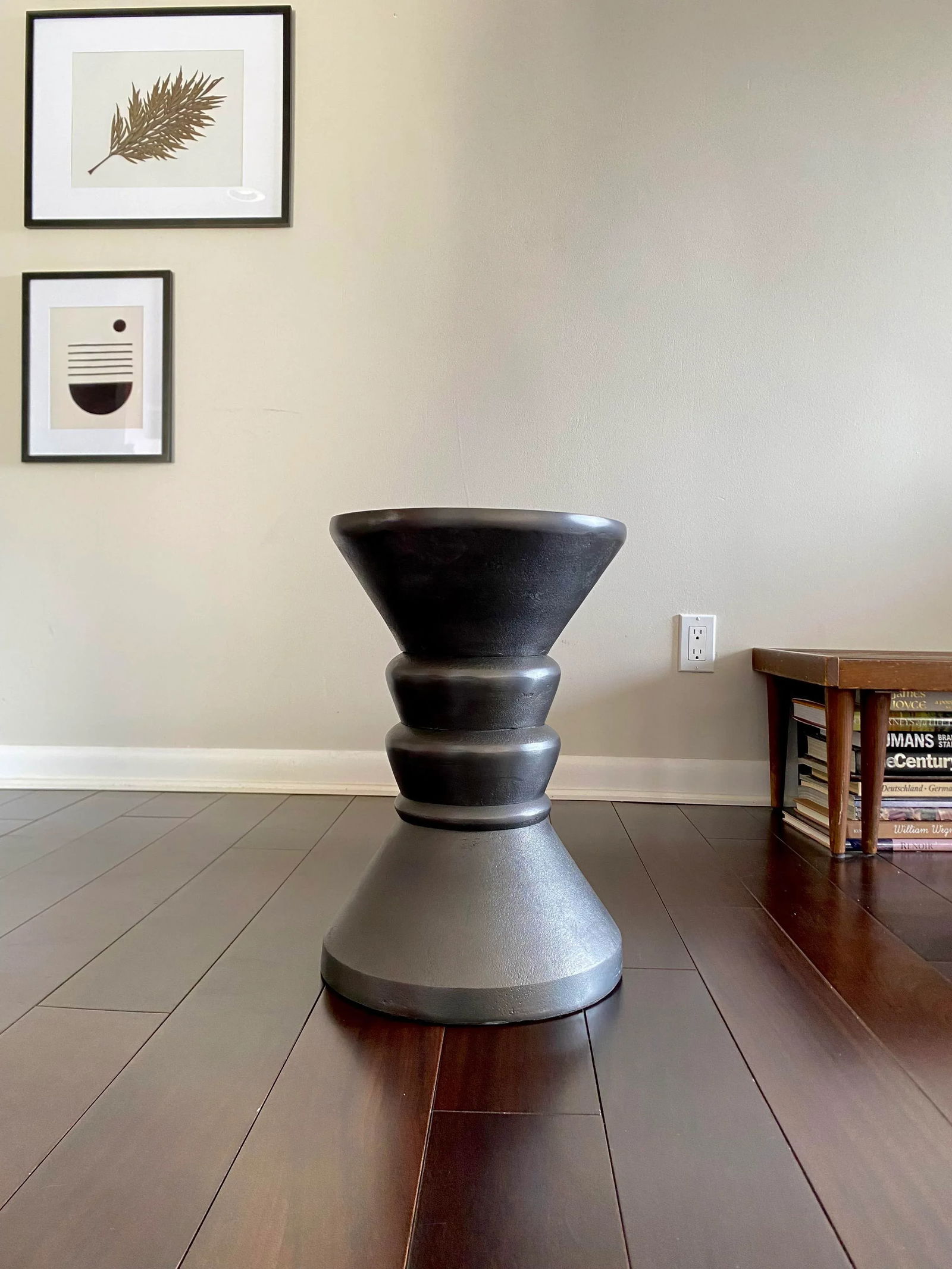 Indoor Outdoor Gray Stone Concrete Pillar Side Table Oswald by Made Goods - 3