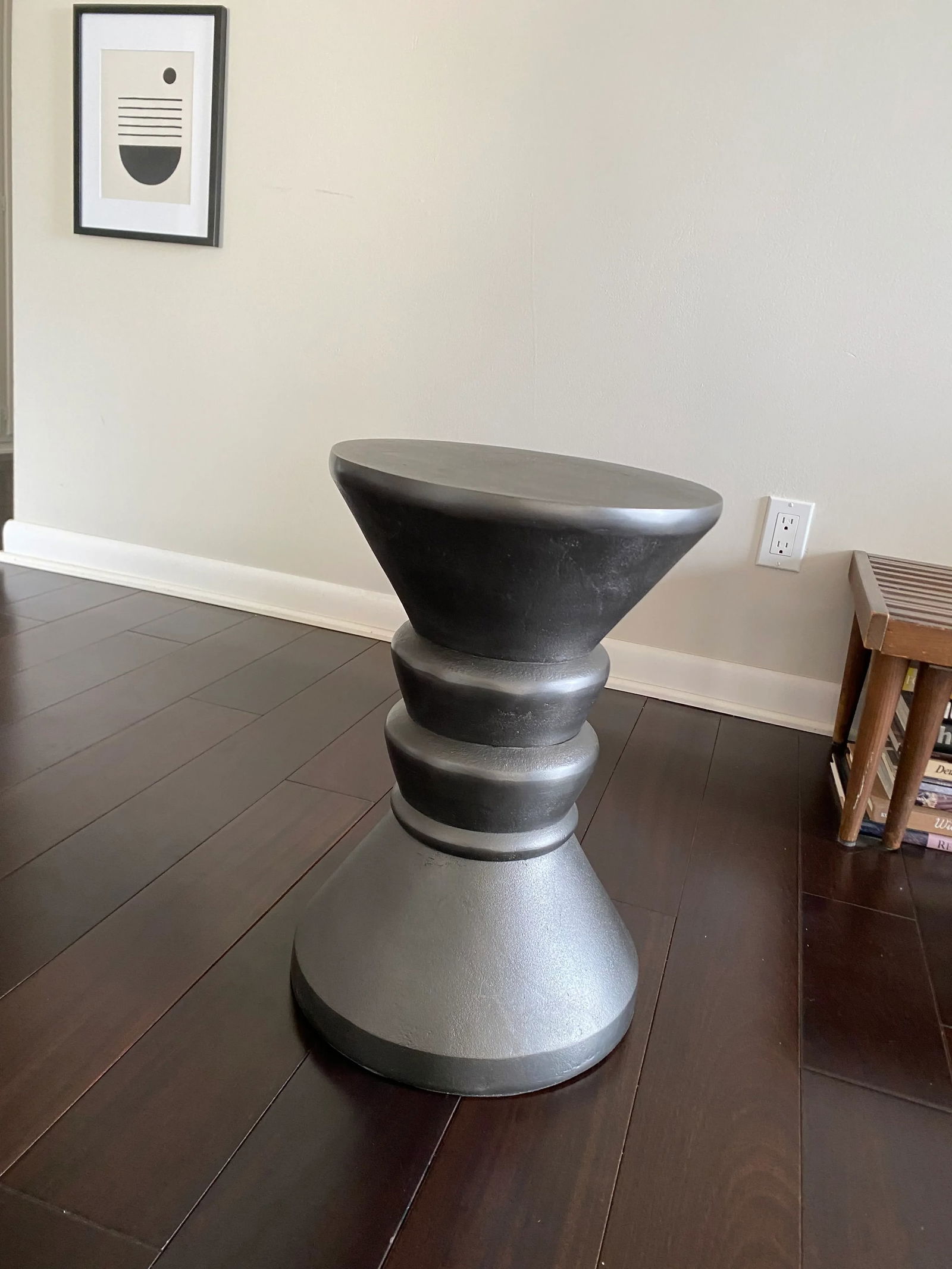 Indoor Outdoor Gray Stone Concrete Pillar Side Table Oswald by Made Goods - 5