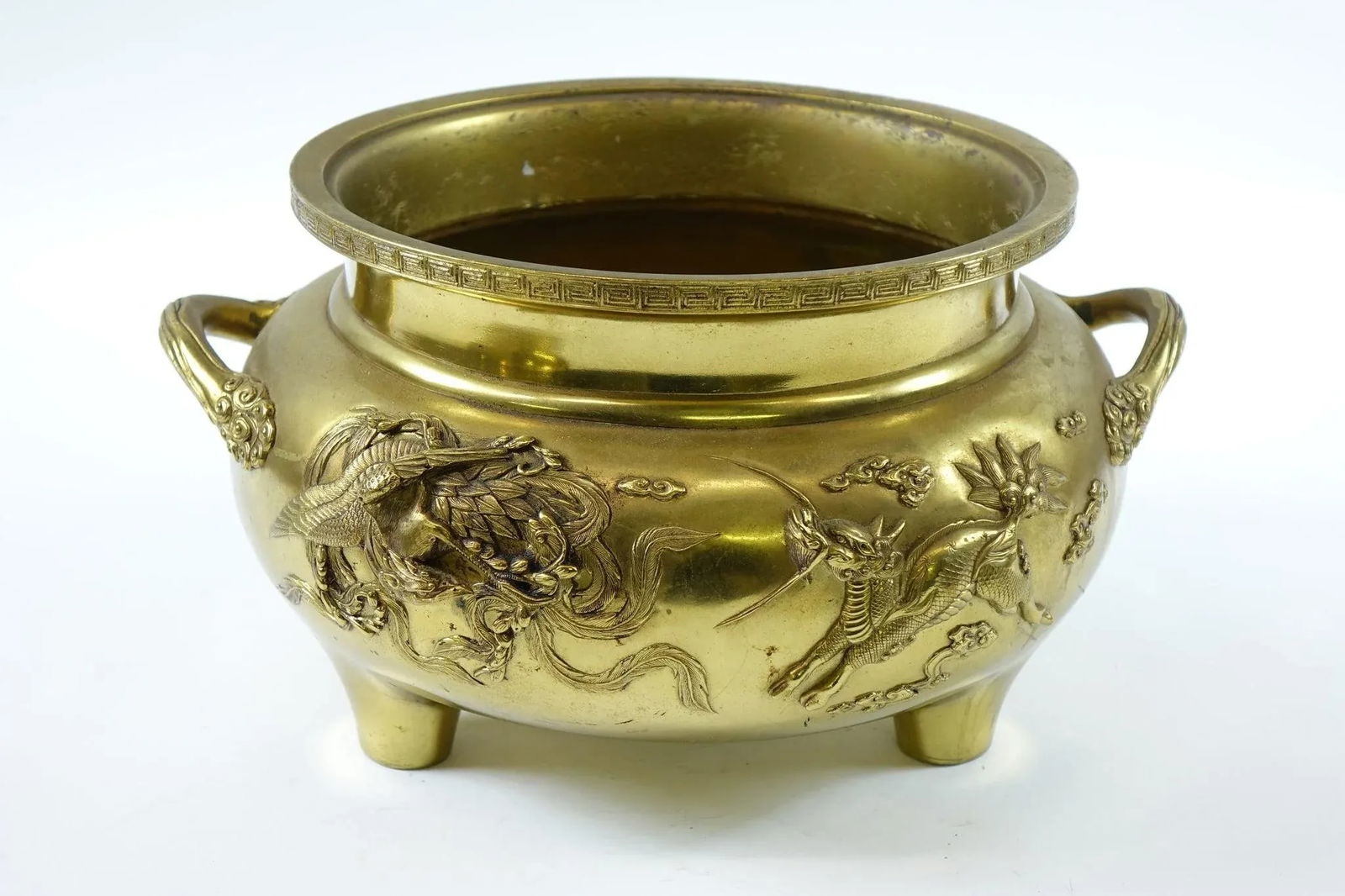 Early 20th Century Metal Chinese Flower Pot with Dragon Design - 2