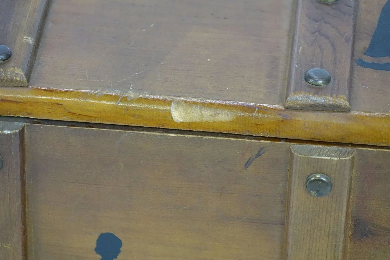 Mid 20th Century Vintage Wood Chest - 10