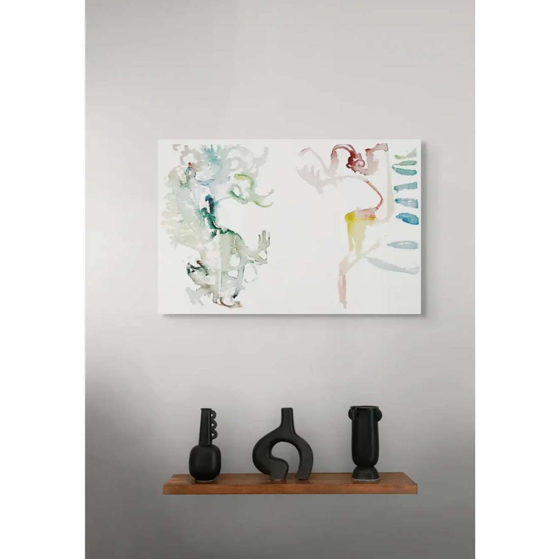 Showing Shade, 2009. Contemporary, Abstract Expressionism. Watercolor on Paper. Shades of Jade Gre (1 of 6)