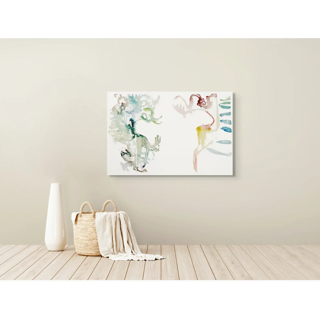 Showing Shade, 2009. Contemporary, Abstract Expressionism. Watercolor on Paper. Shades of Jade Gre - 2