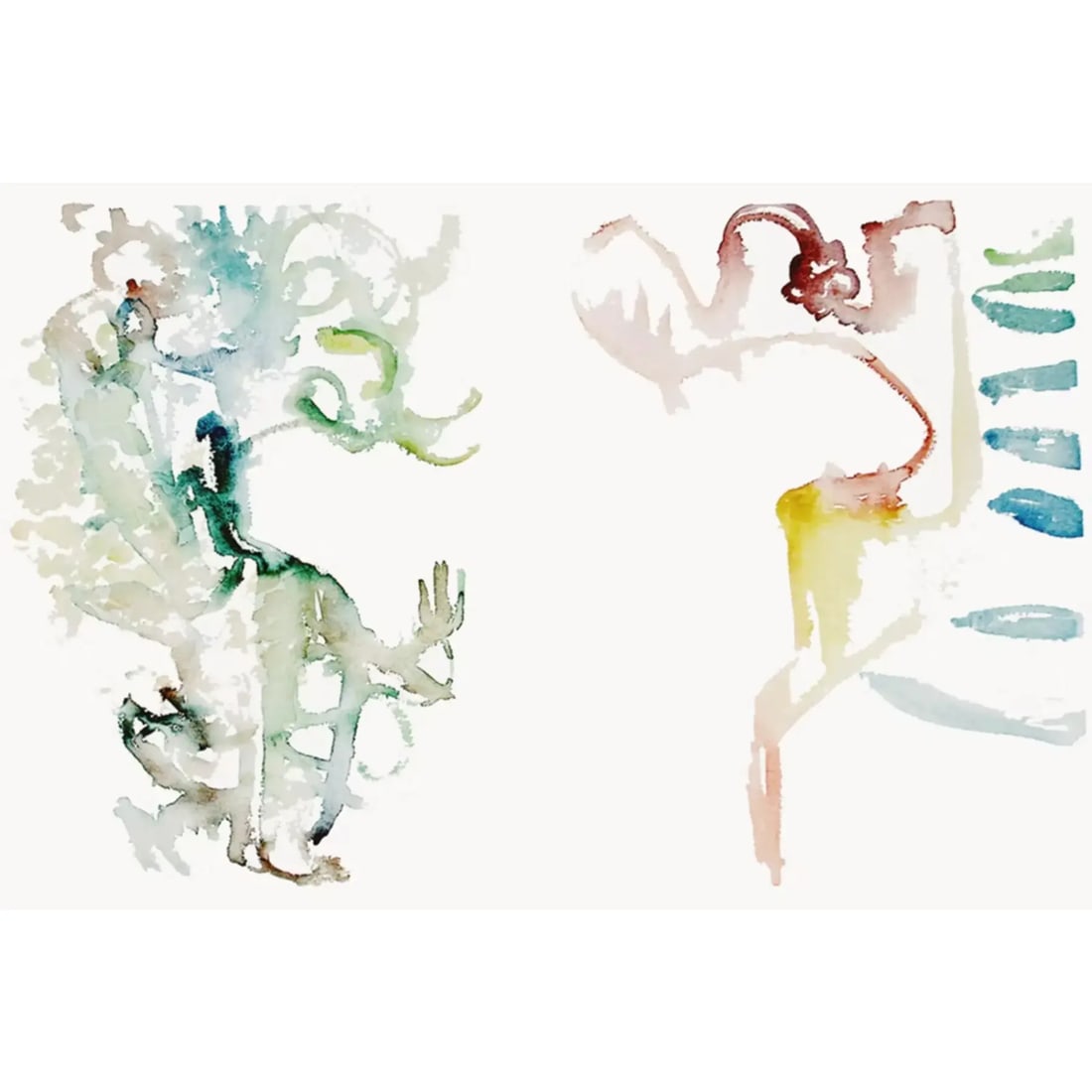 Showing Shade, 2009. Contemporary, Abstract Expressionism. Watercolor on Paper. Shades of Jade Gre - 5