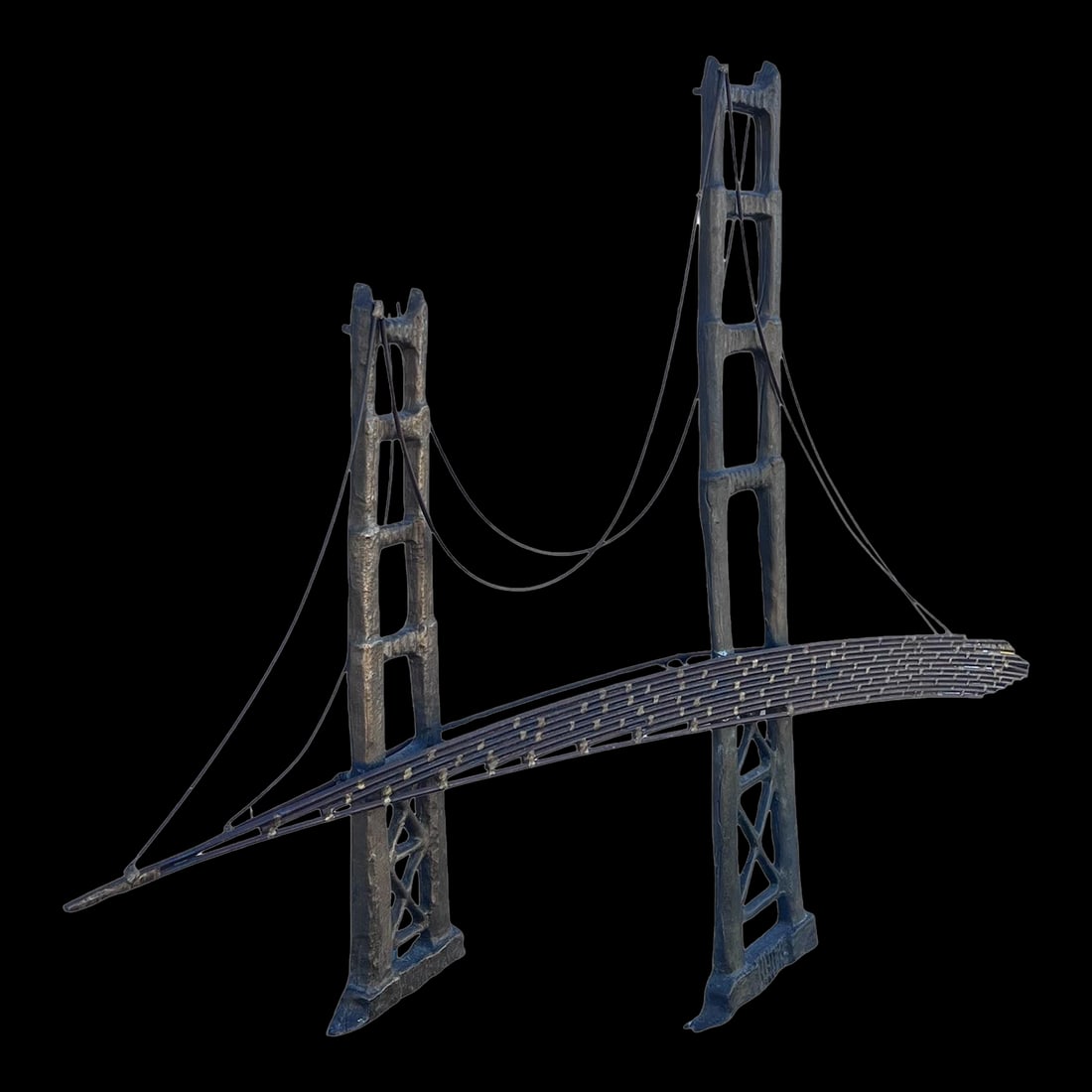 1960s Bijan Signed Modernist Copper Golden State Bridge Wall Sculpture (1 of 8)