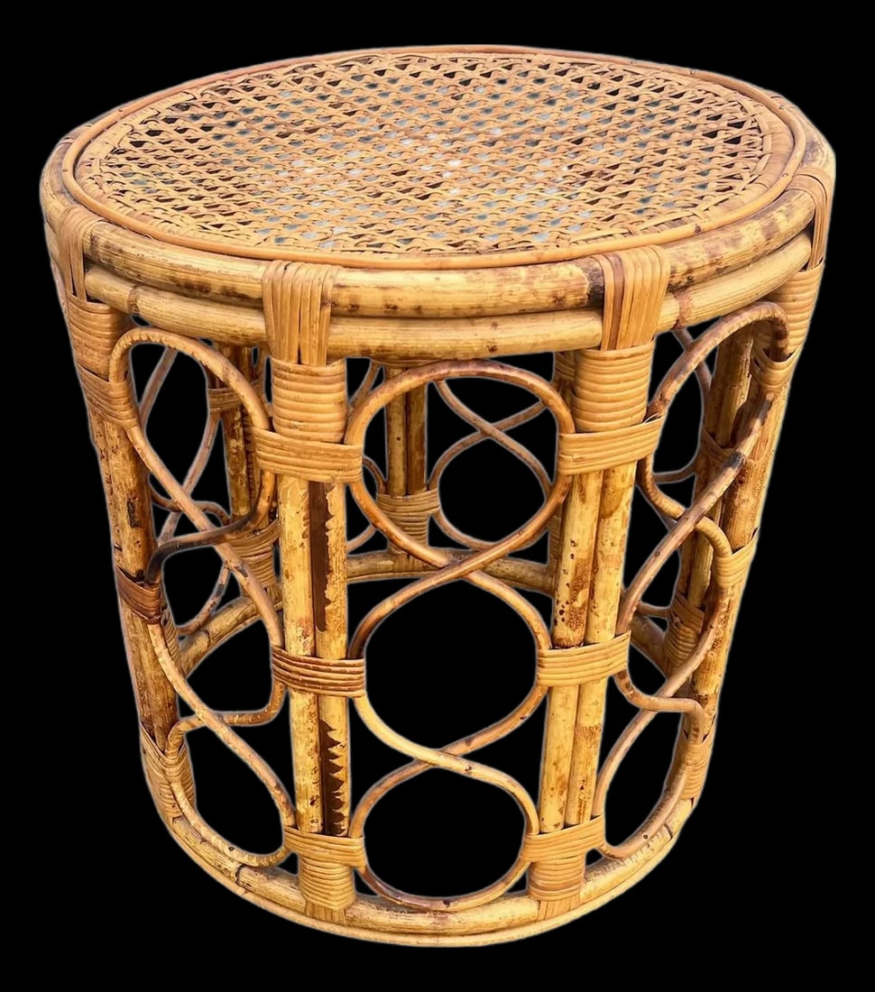 1960s Wicker/ Bamboo/ Cane / Side Table - 8