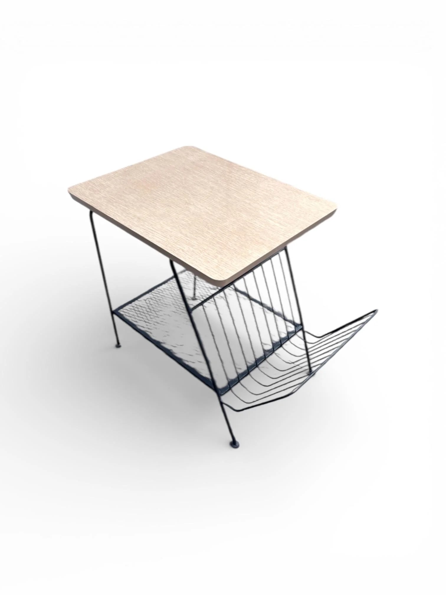 Mid Century Table With Metal Magazine Rack (1 of 8)