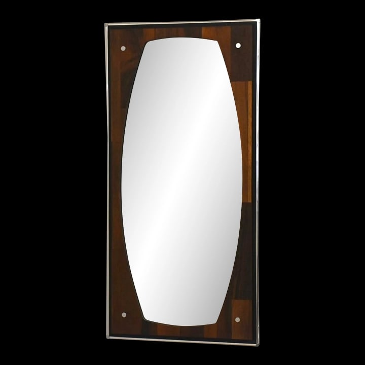 1970s Rosewood and Chrome Mirror (1 of 6)