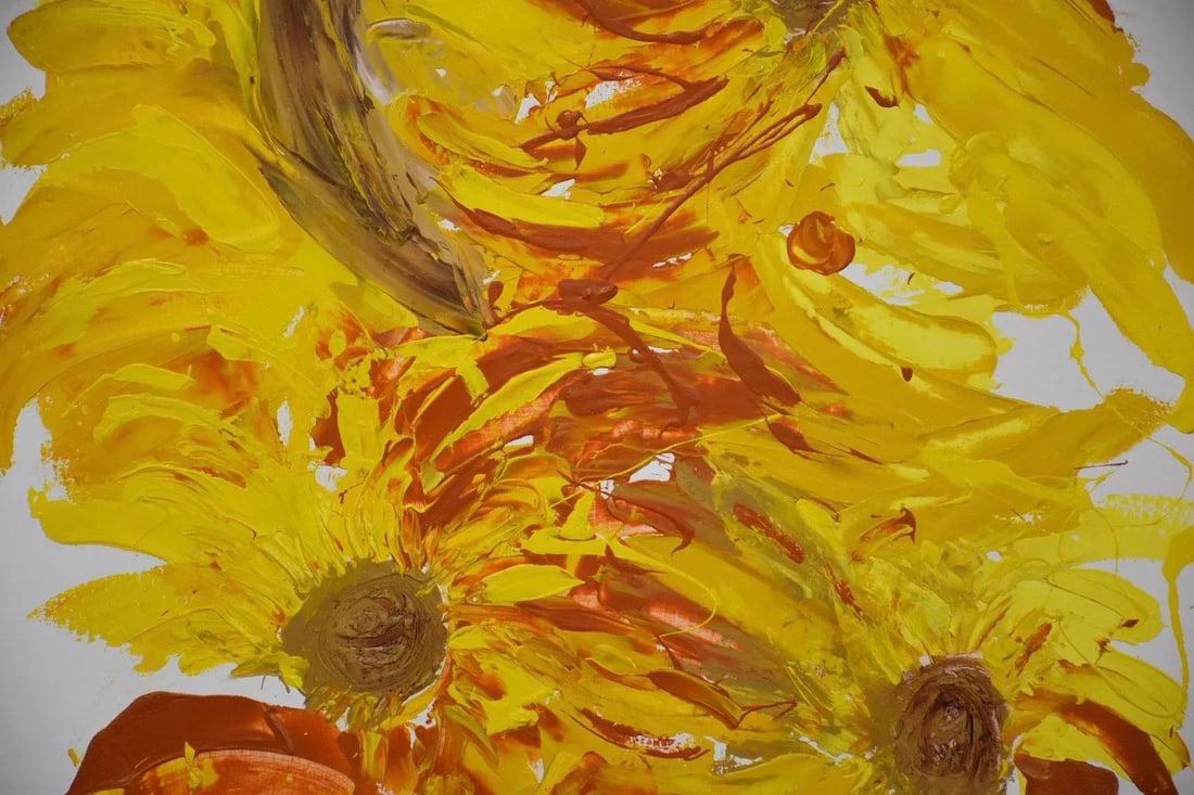 Abstract Yellow Painting Signed "Marty - 2