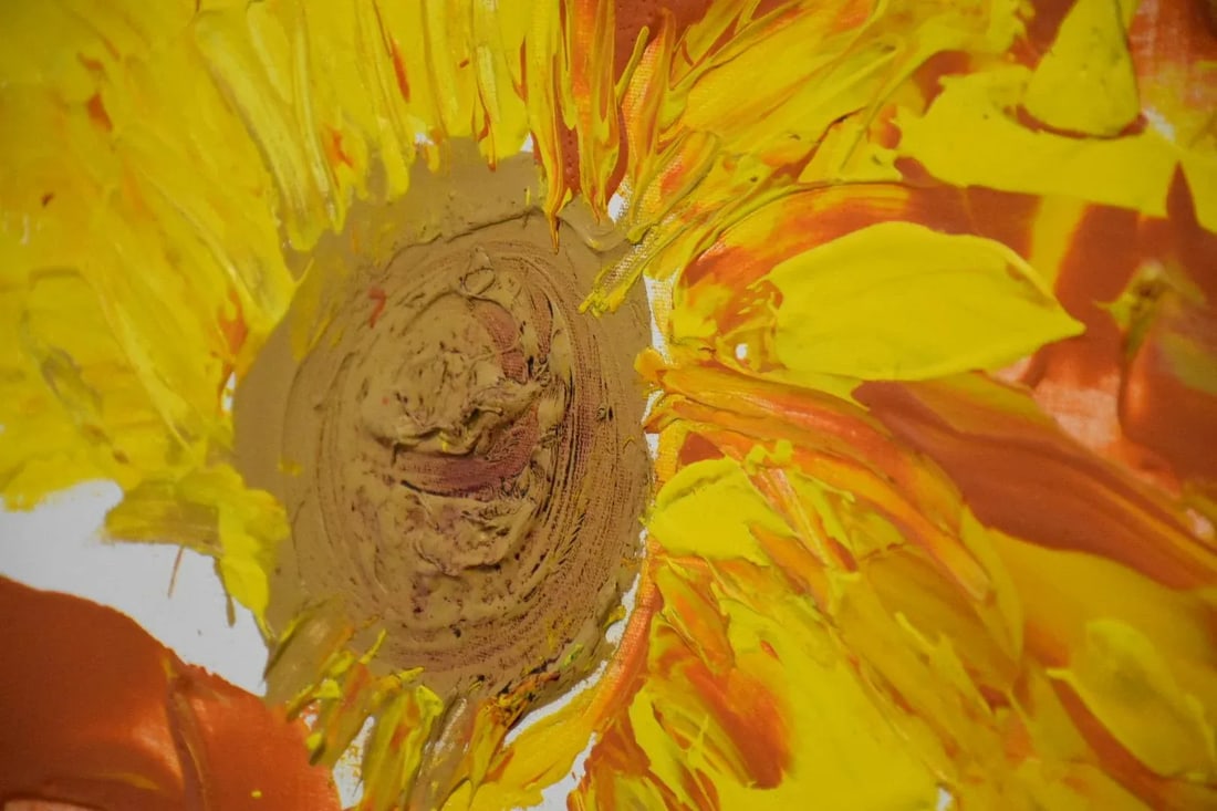 Abstract Yellow Painting Signed "Marty - 3