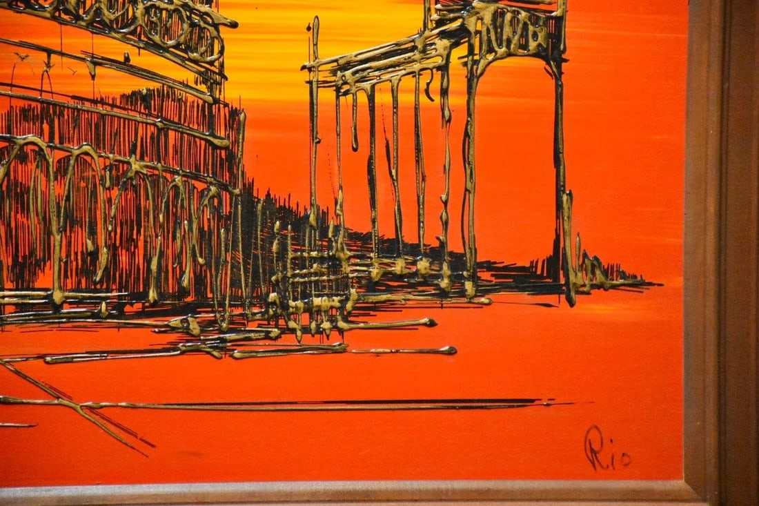 Van Gaard Studio Colosseum Oil Painting Signed Rio - 3