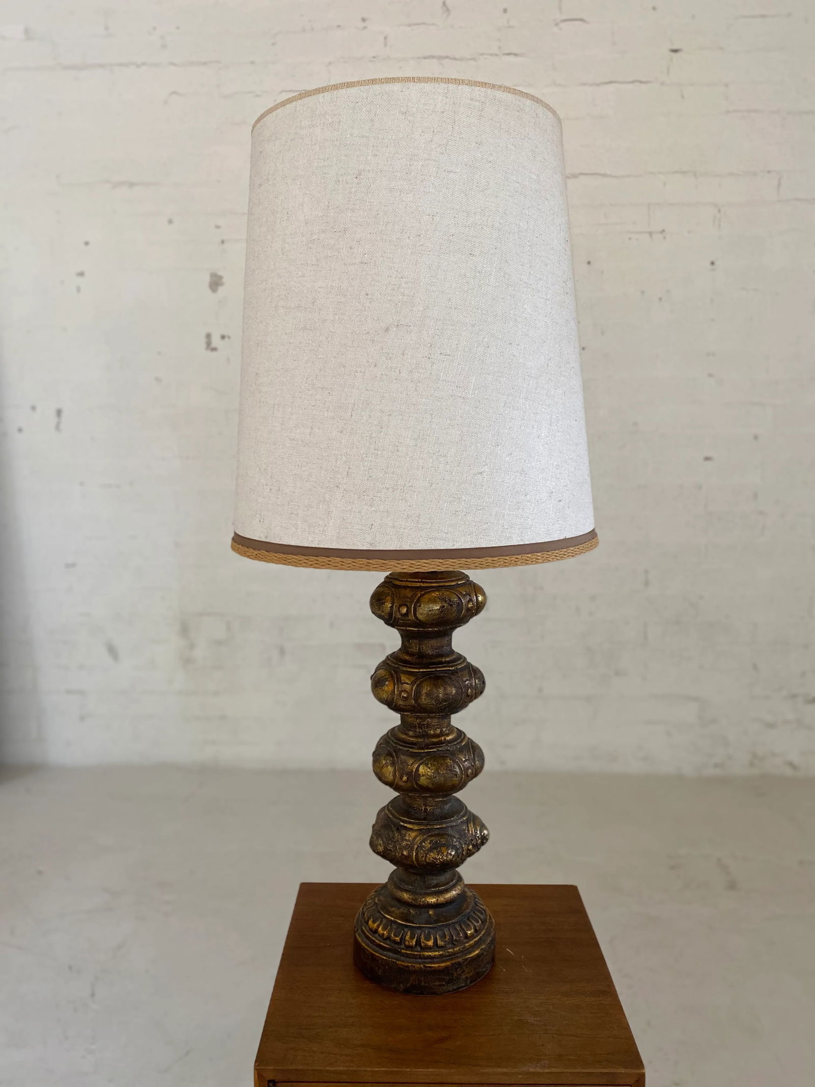Vintage Oversized Brass Moroccan Style Table Lamp - 4
