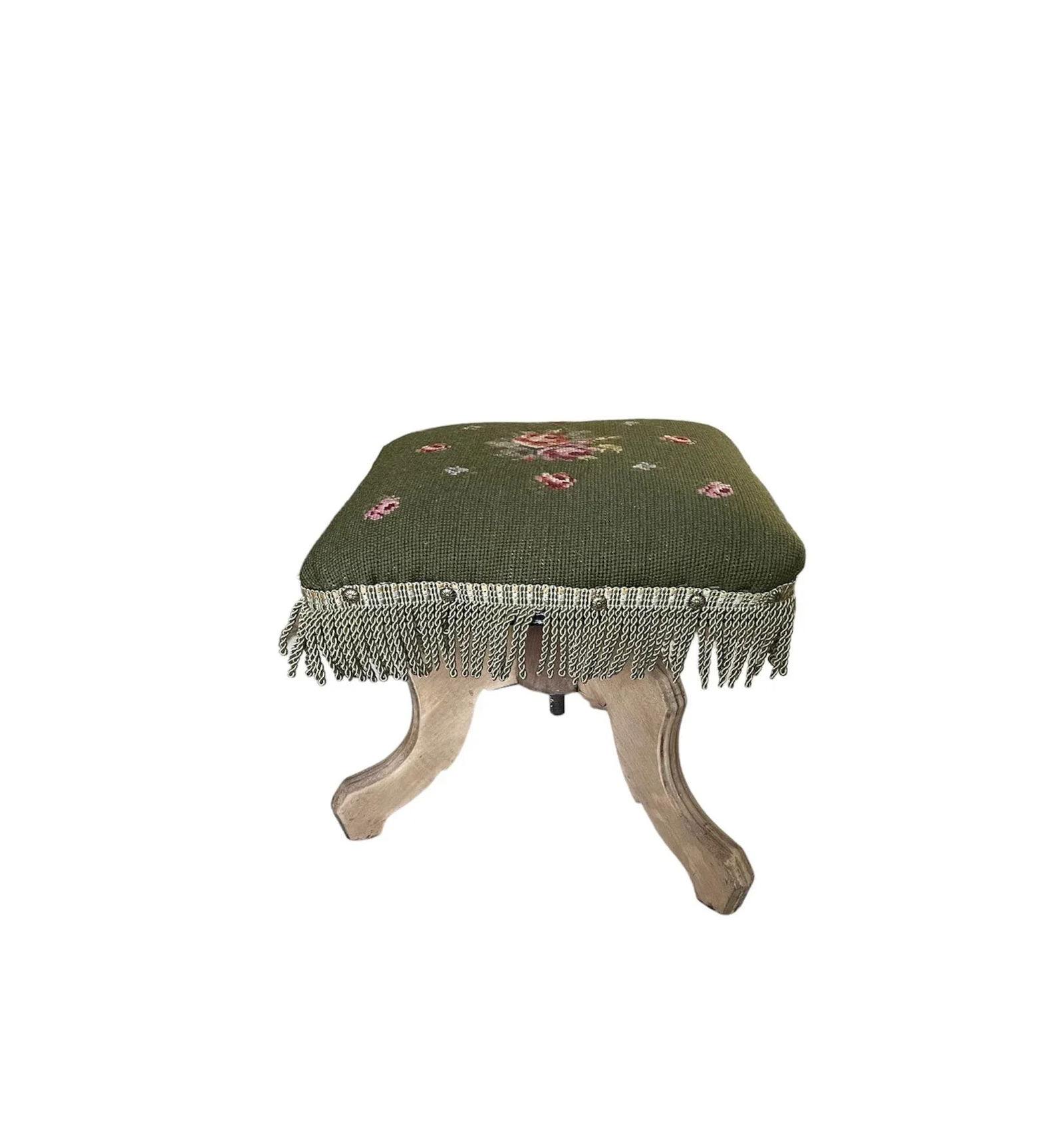 Early 20th Century Antique Needlepoint Footstool - 3